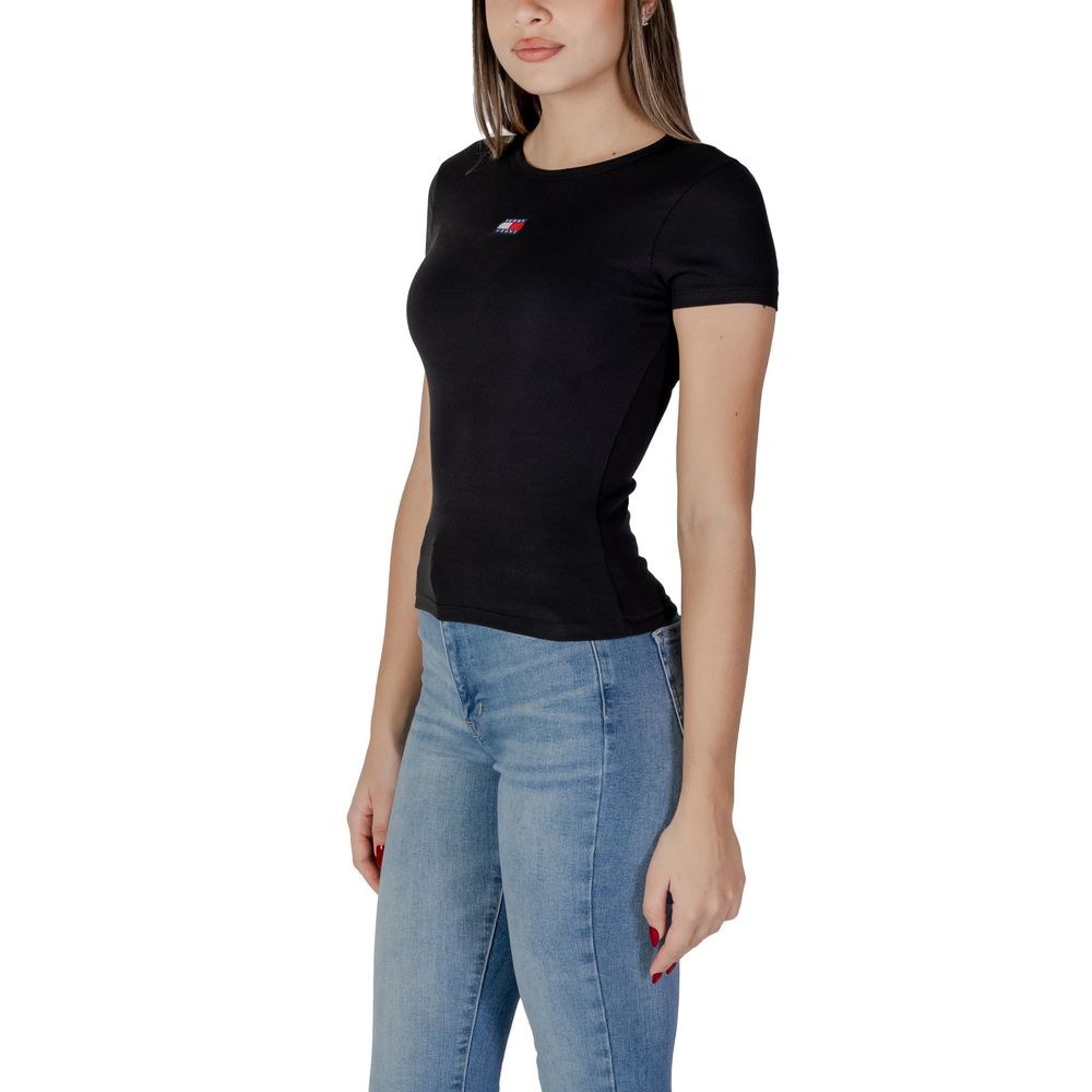 Tommy Hilfiger Jeans Μαύρο Βαμβακερό Rigenerato Tops & T-Shirt