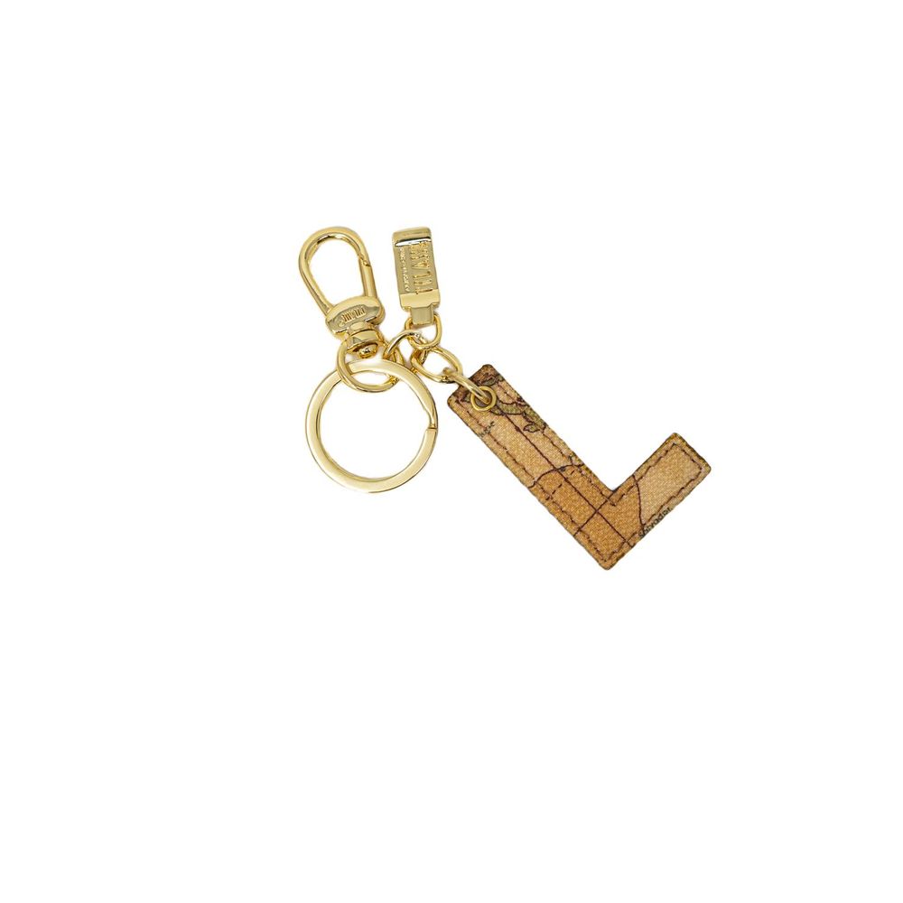 Alviero Martini Prima Classe Beige Leather Keychain