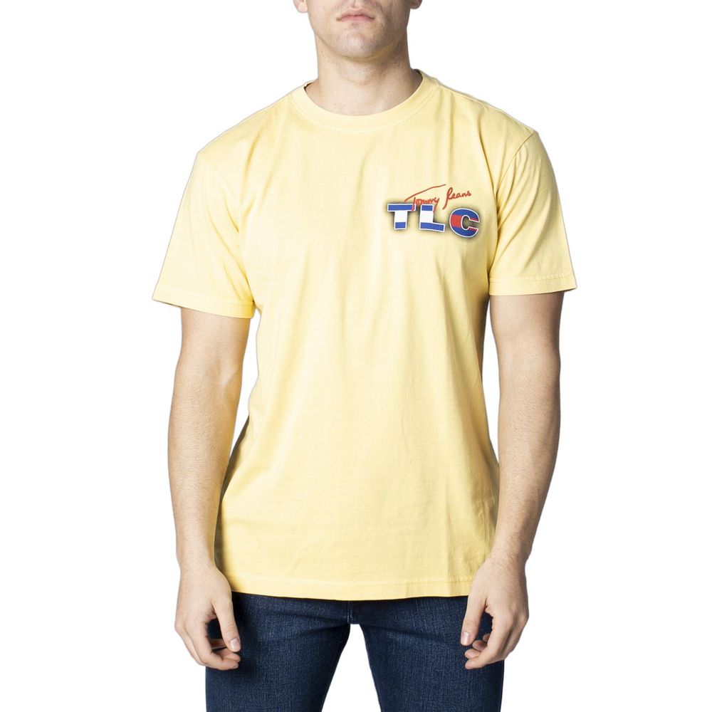 Κίτρινο Βαμβακερό T-Shirt Tommy Hilfiger Jeans