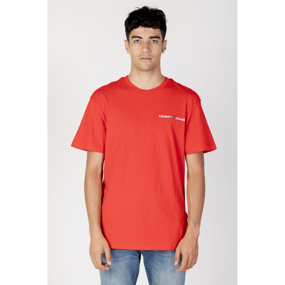 Tommy Hilfiger Jeans Κόκκινο Βαμβακερό T-Shirt