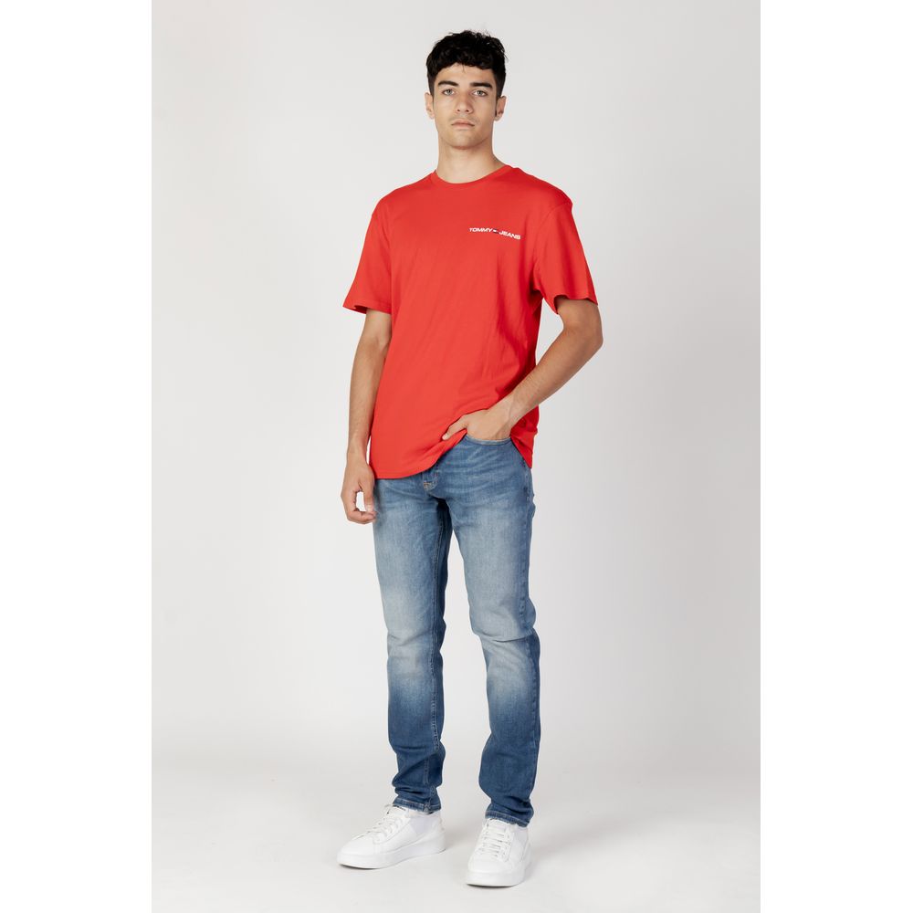 Tommy Hilfiger Jeans Κόκκινο Βαμβακερό T-Shirt