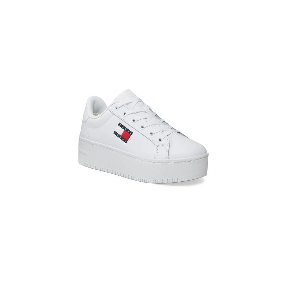 Tommy Hilfiger Jeans Λευκά Δερμάτινα Sneakers