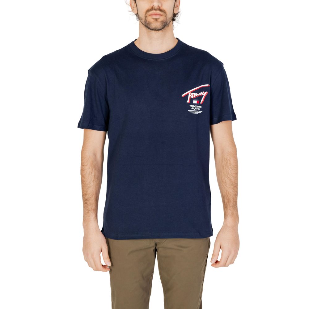 Tommy Hilfiger Jeans Μπλε Βαμβακερό T-Shirt