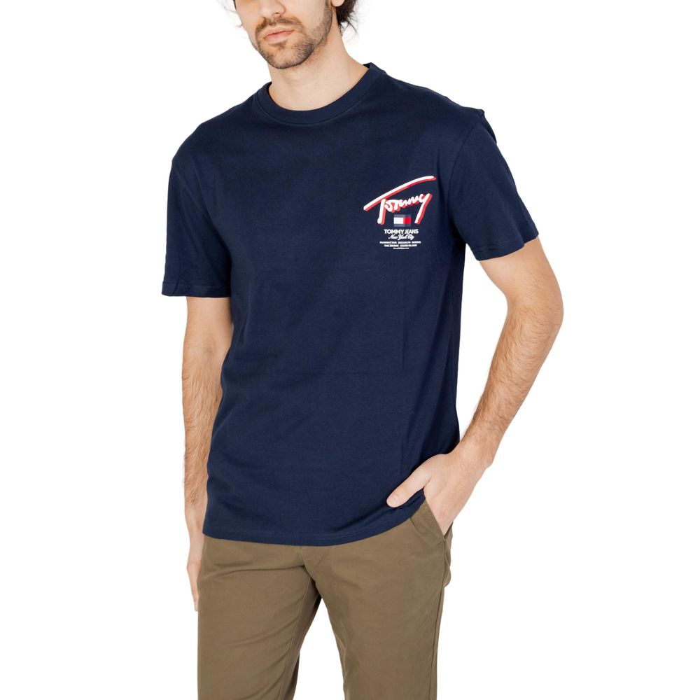 Tommy Hilfiger Jeans Μπλε Βαμβακερό T-Shirt