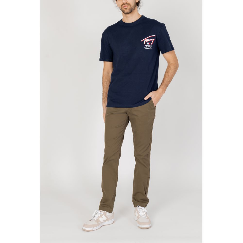 Tommy Hilfiger Jeans Μπλε Βαμβακερό T-Shirt