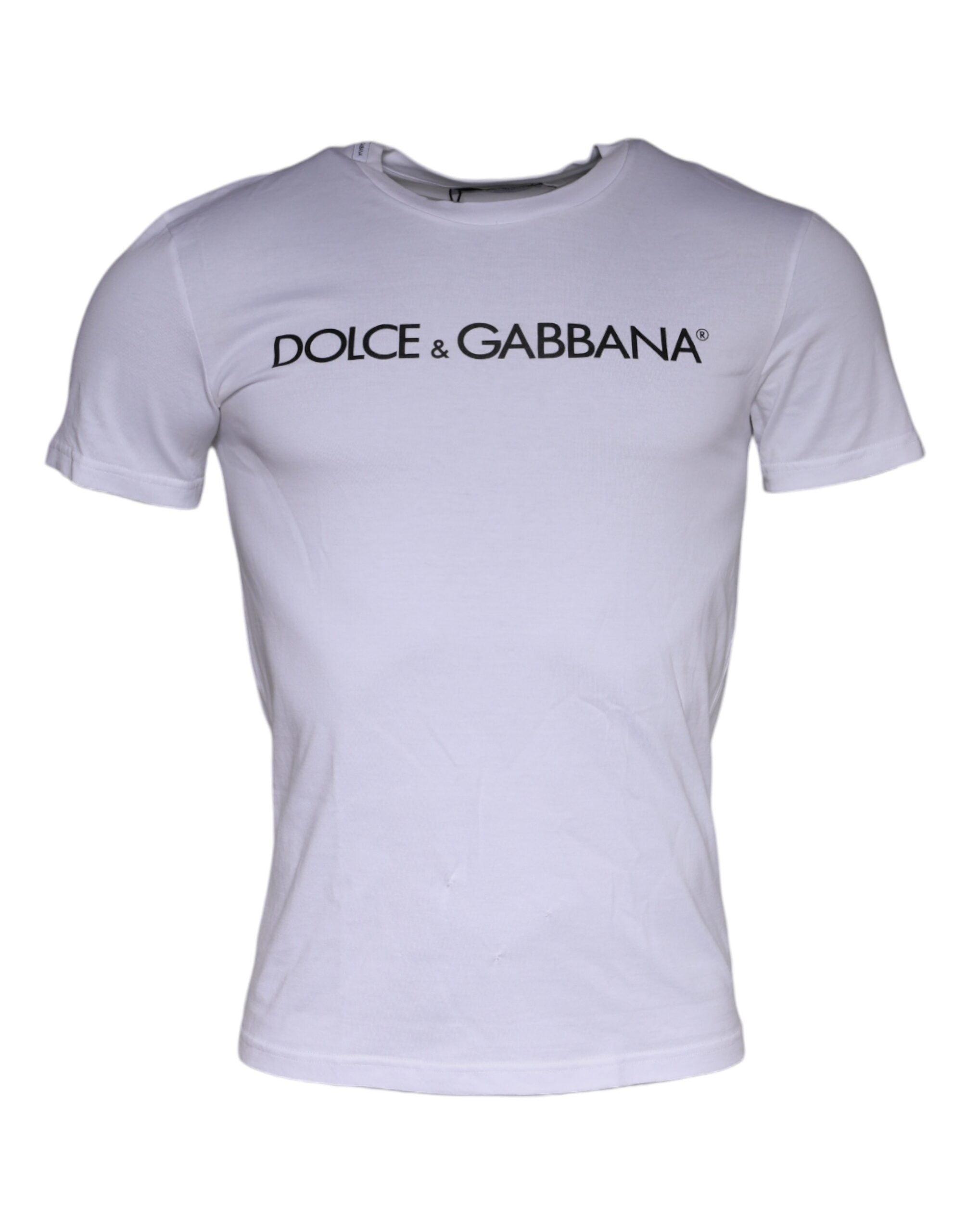 Dolce & Gabbana Λευκή Βαμβακερή Μπλούζα με Κεντημένο Λογότυπο