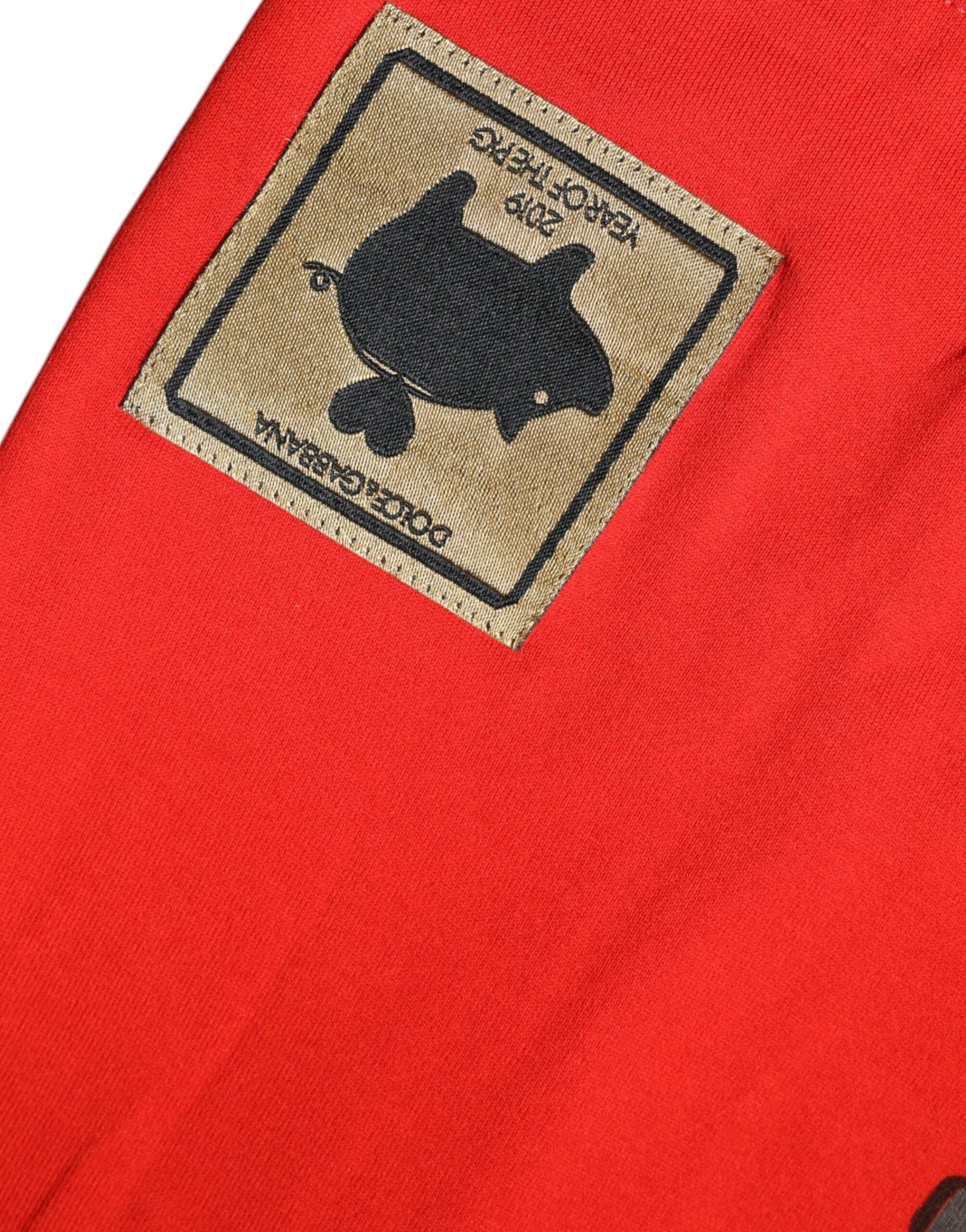 Dolce & Gabbana Red 2019 Year Of The Pig Short Sleeve T-shirt