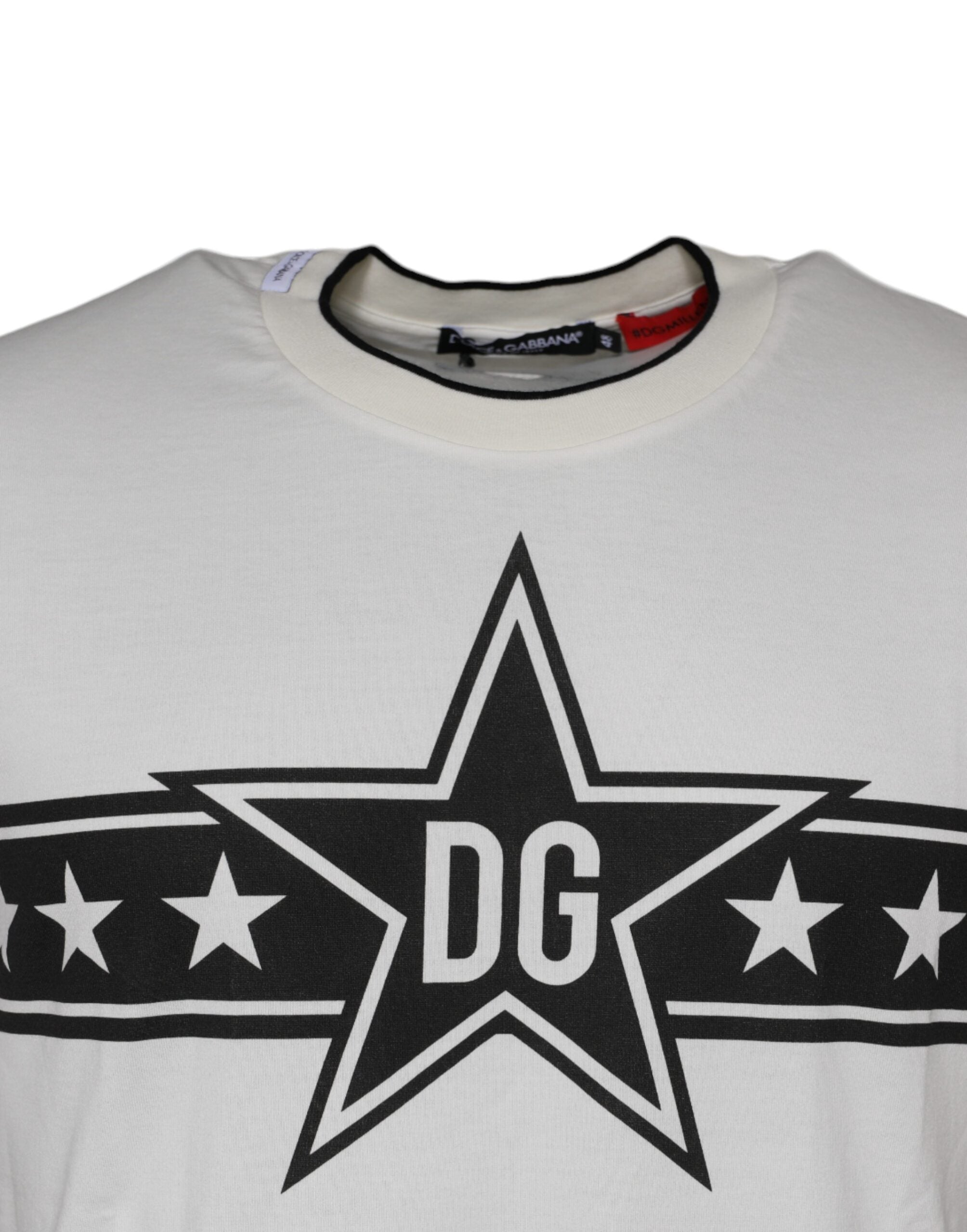 Dolce & Gabbana Λευκό DG Stars Print Βαμβακερό T-shirt