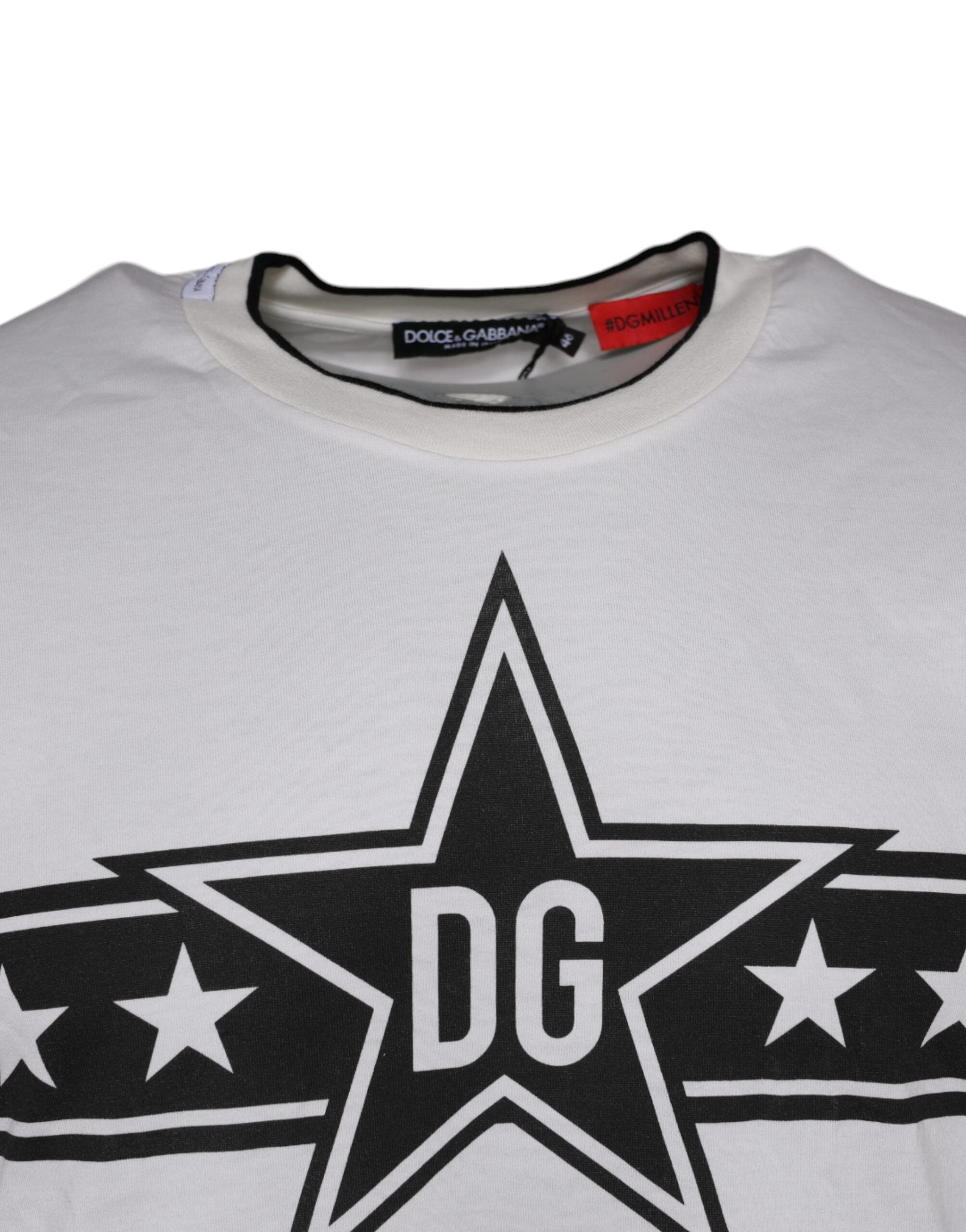 Dolce & Gabbana Λευκό DG Stars Print Βαμβακερό T-shirt