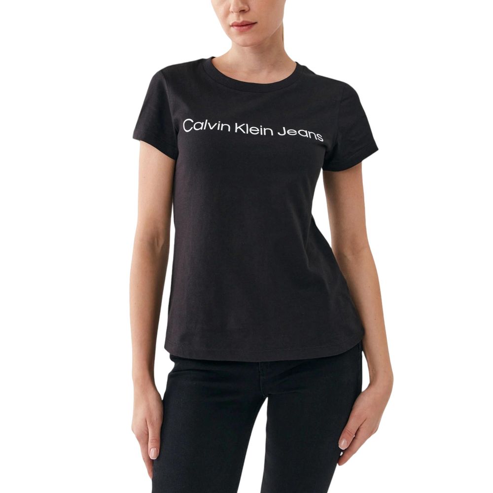 Calvin Klein Jeans Μαύρα Βαμβακερά Κορυφαία & T-Shirt