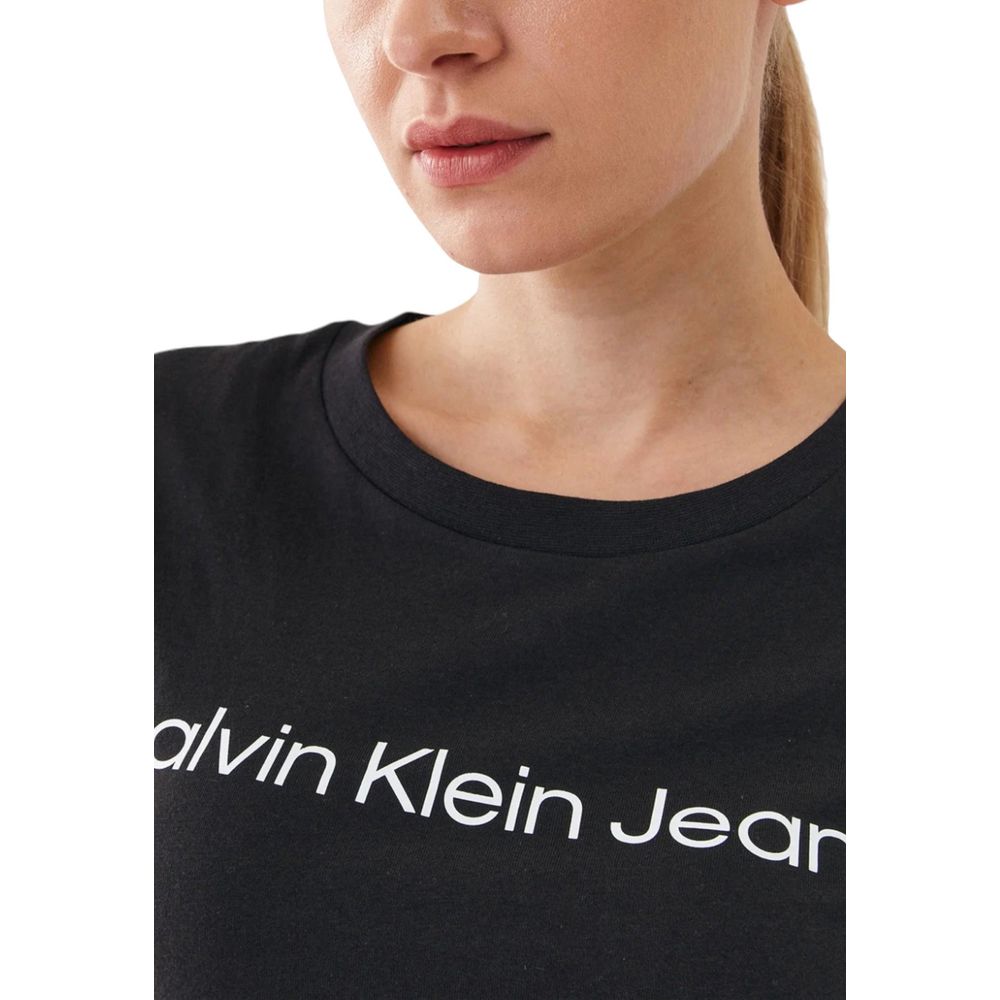 Calvin Klein Jeans Μαύρα Βαμβακερά Κορυφαία & T-Shirt