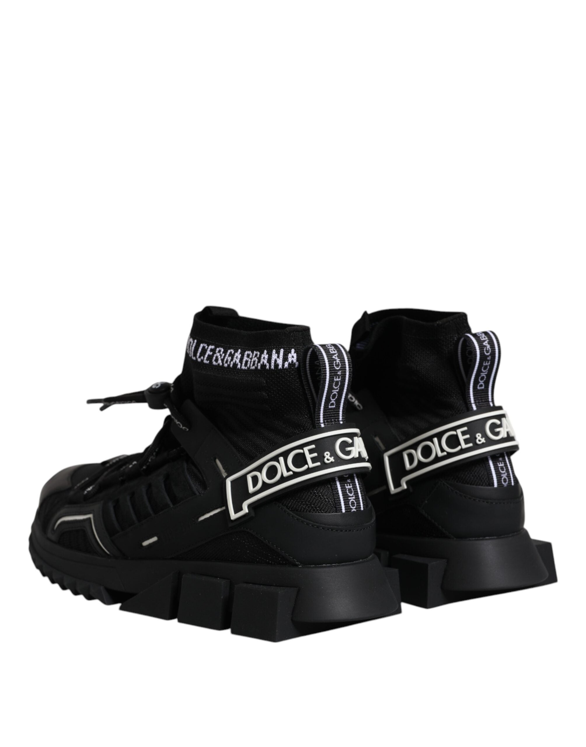 Dolce & Gabbana Μαύρα Sorrento Logo Ανδρικά Sneakers Κάλτσες Παπούτσια