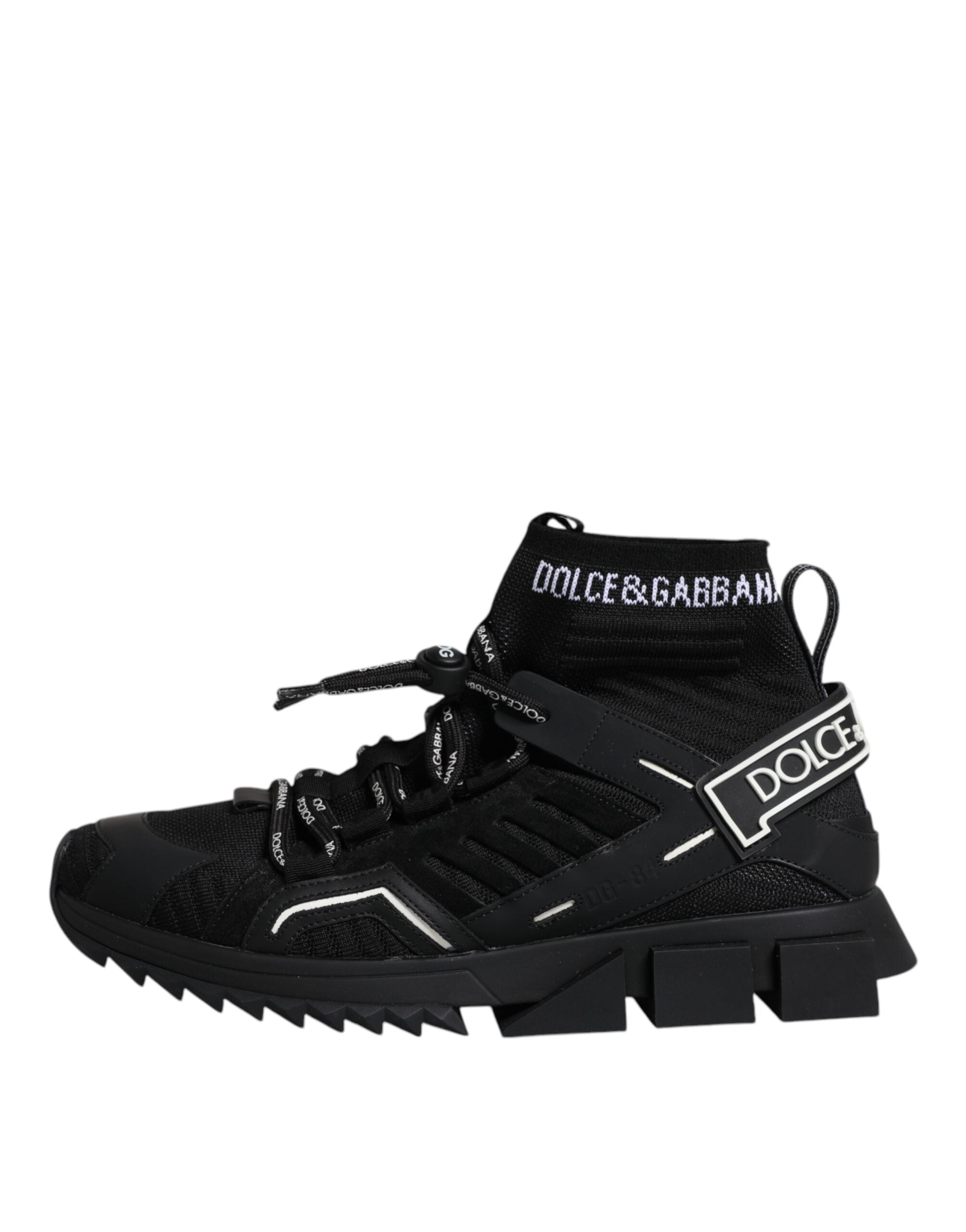 Dolce & Gabbana Μαύρα Sorrento Logo Ανδρικά Sneakers Κάλτσες Παπούτσια