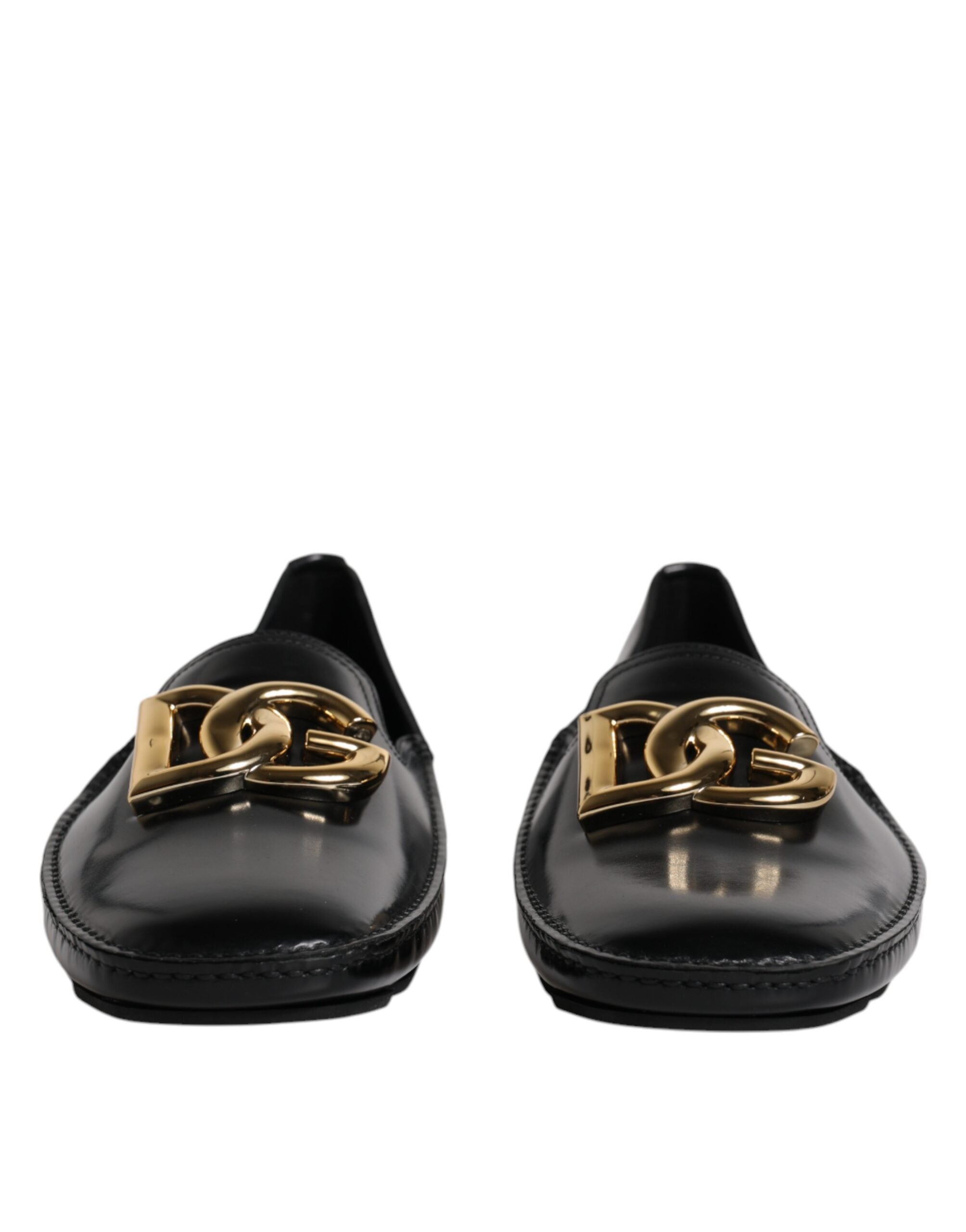 Dolce & Gabbana Μαύρα Δερμάτινα Ανδρικά Loafers με Λογότυπο DG