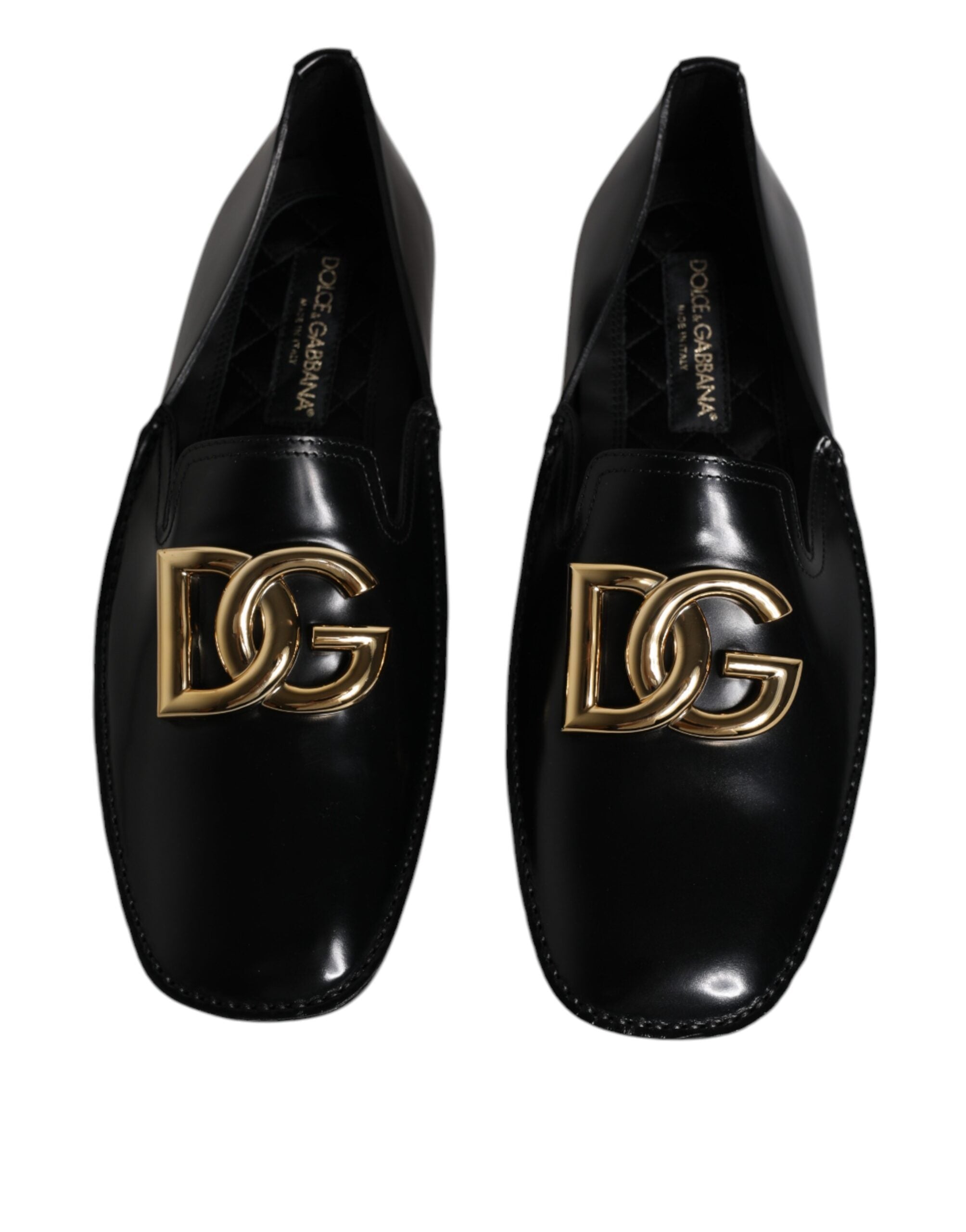 Dolce & Gabbana Μαύρα Δερμάτινα Ανδρικά Loafers με Λογότυπο DG