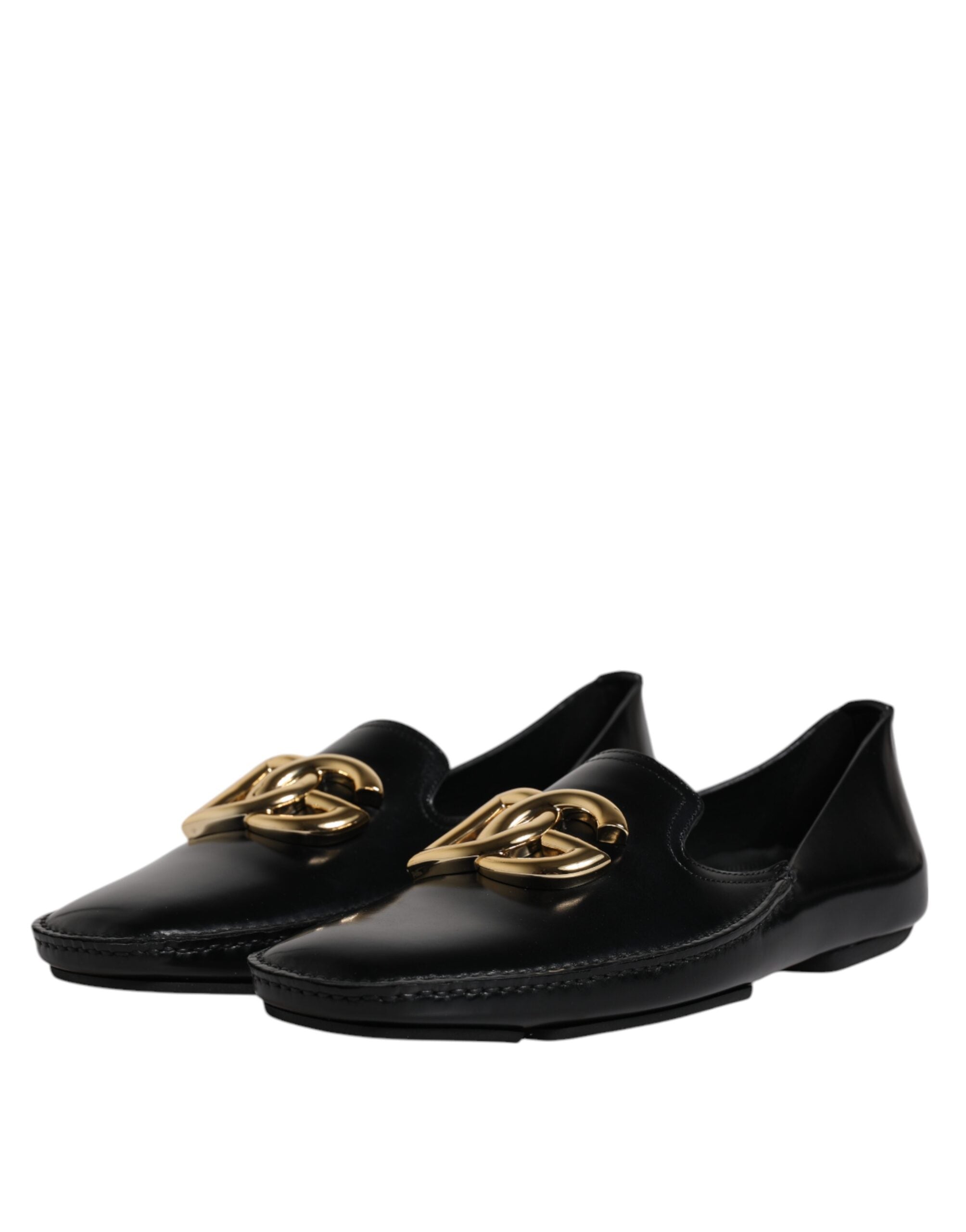 Dolce & Gabbana Μαύρα Δερμάτινα Ανδρικά Loafers με Λογότυπο DG