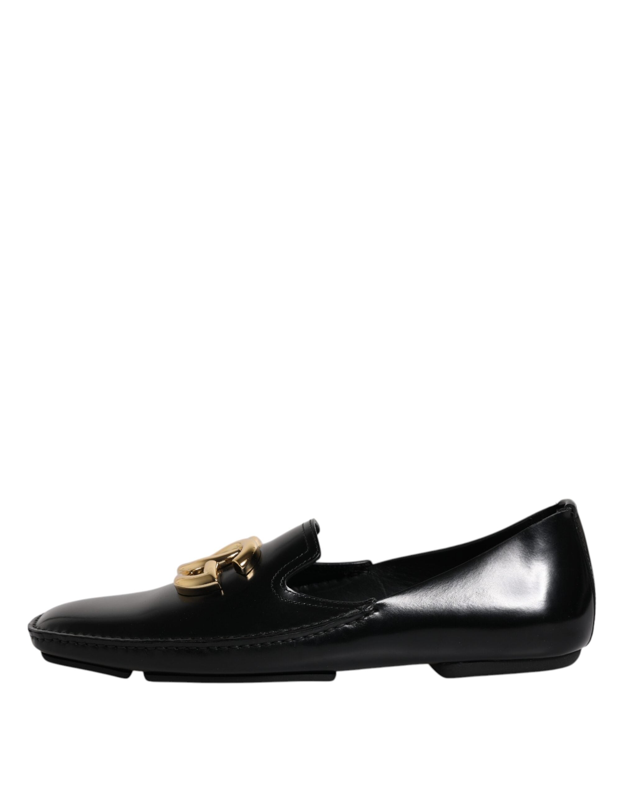 Dolce & Gabbana Μαύρα Δερμάτινα Ανδρικά Loafers με Λογότυπο DG