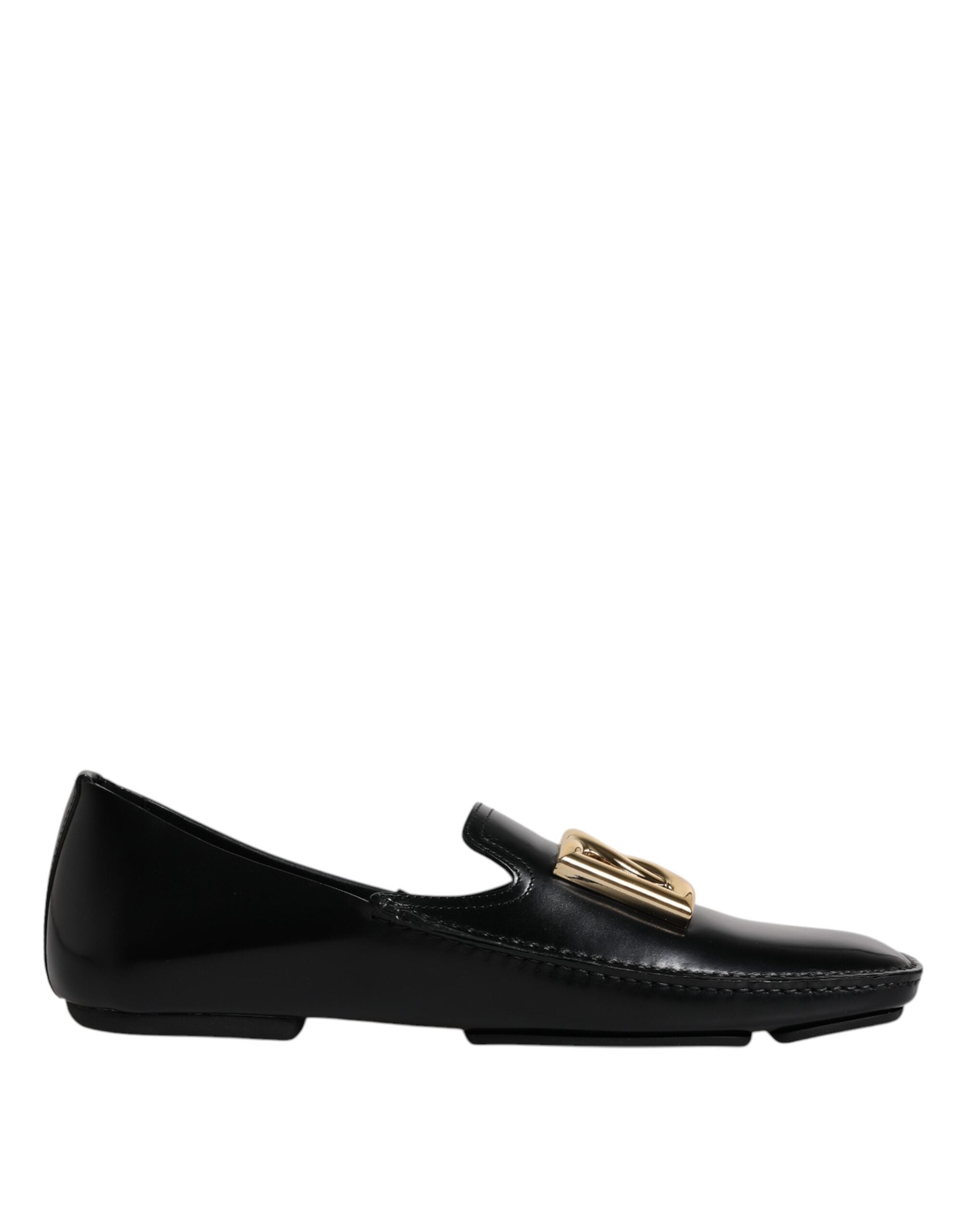 Dolce & Gabbana Μαύρα Δερμάτινα Ανδρικά Loafers με Λογότυπο DG