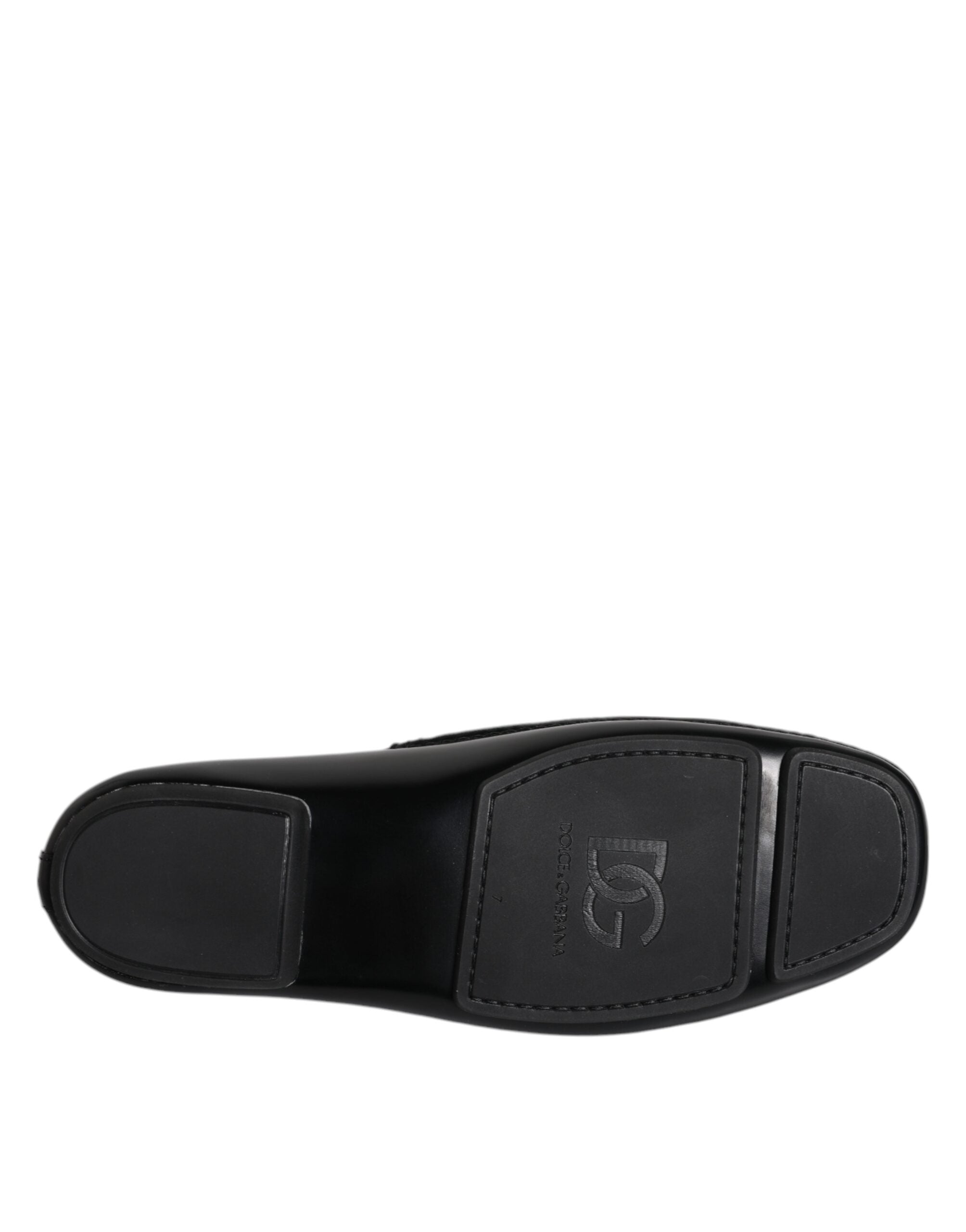 Dolce & Gabbana Μαύρα Δερμάτινα Ανδρικά Loafers με Λογότυπο DG