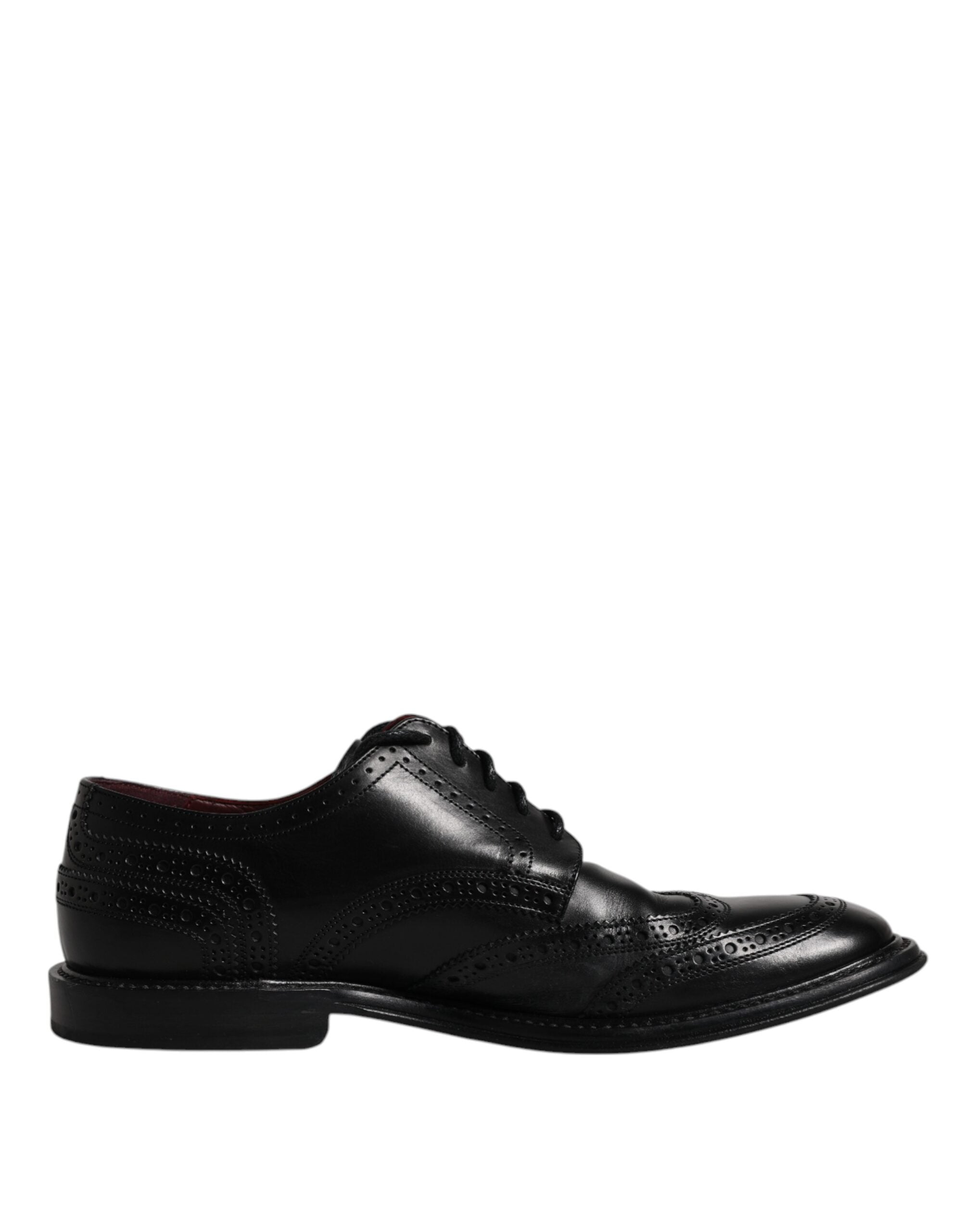 Dolce & Gabbana Μαύρα Δερμάτινα Επίσημα Παπούτσια Derby Wingtip