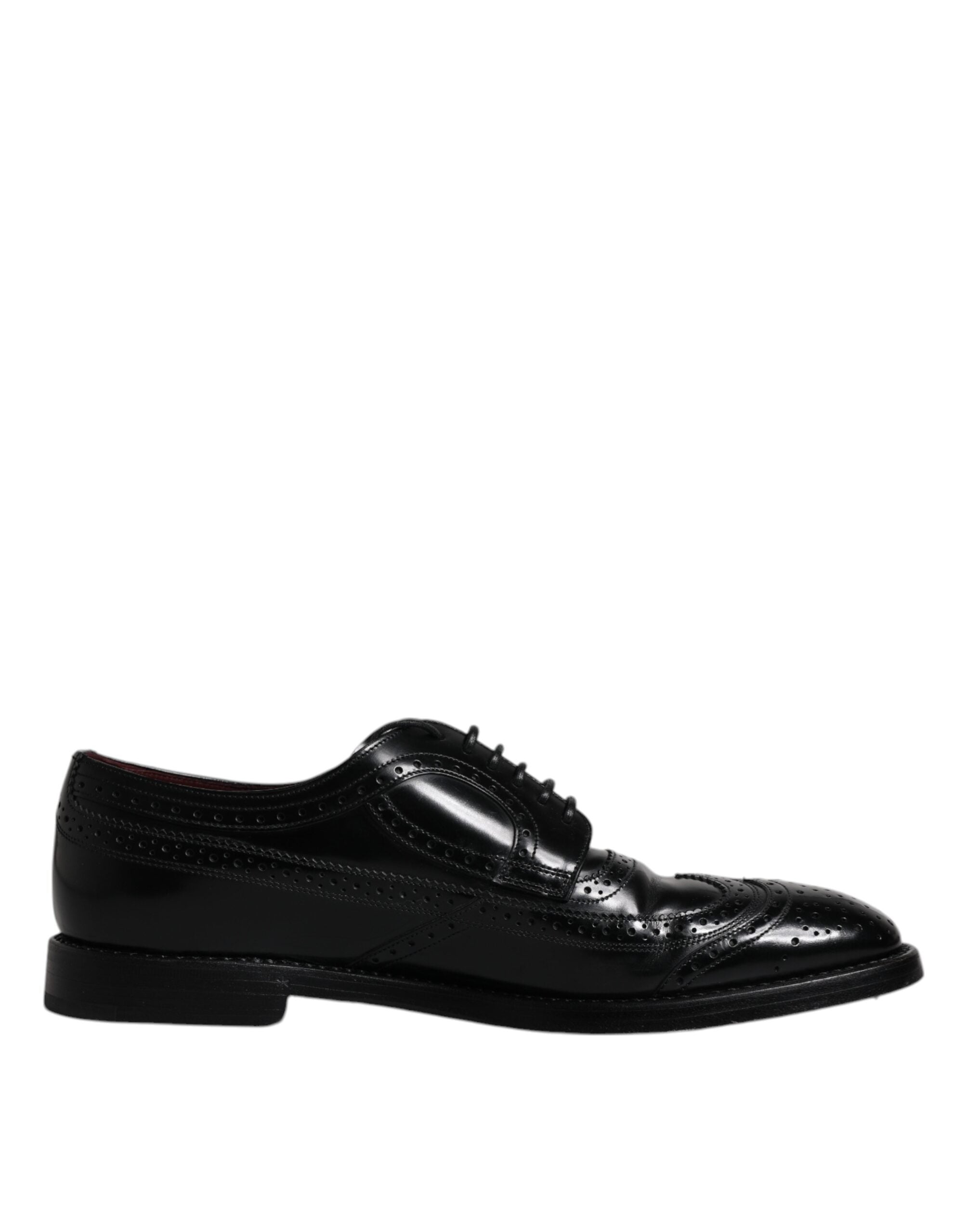 Dolce & Gabbana Μαύρα Δερμάτινα Επίσημα Παπούτσια Derby Wingtip