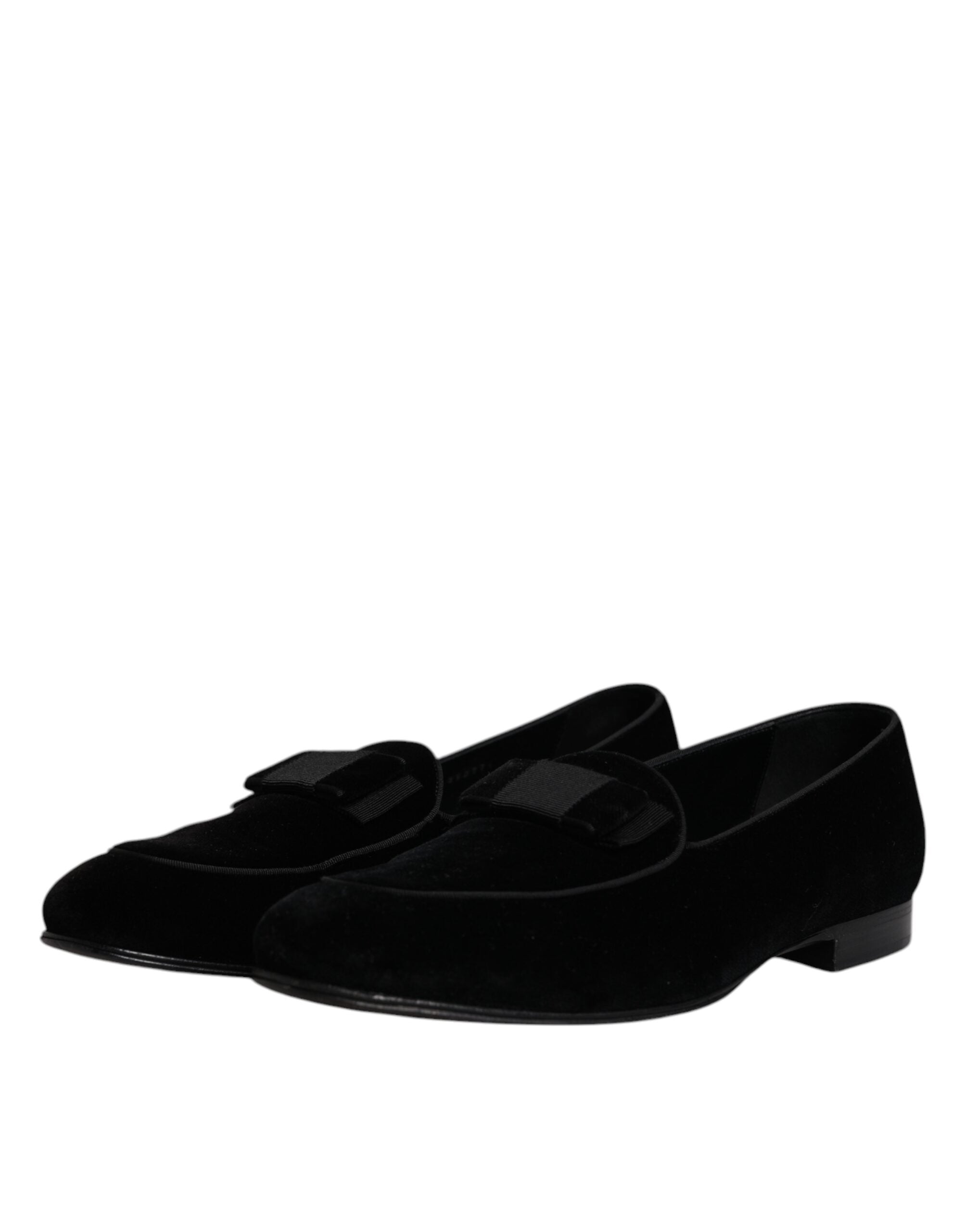 Dolce & Gabbana Μαύρα Βελούδινα Loafers Επίσημα Ανδρικά Παπούτσια