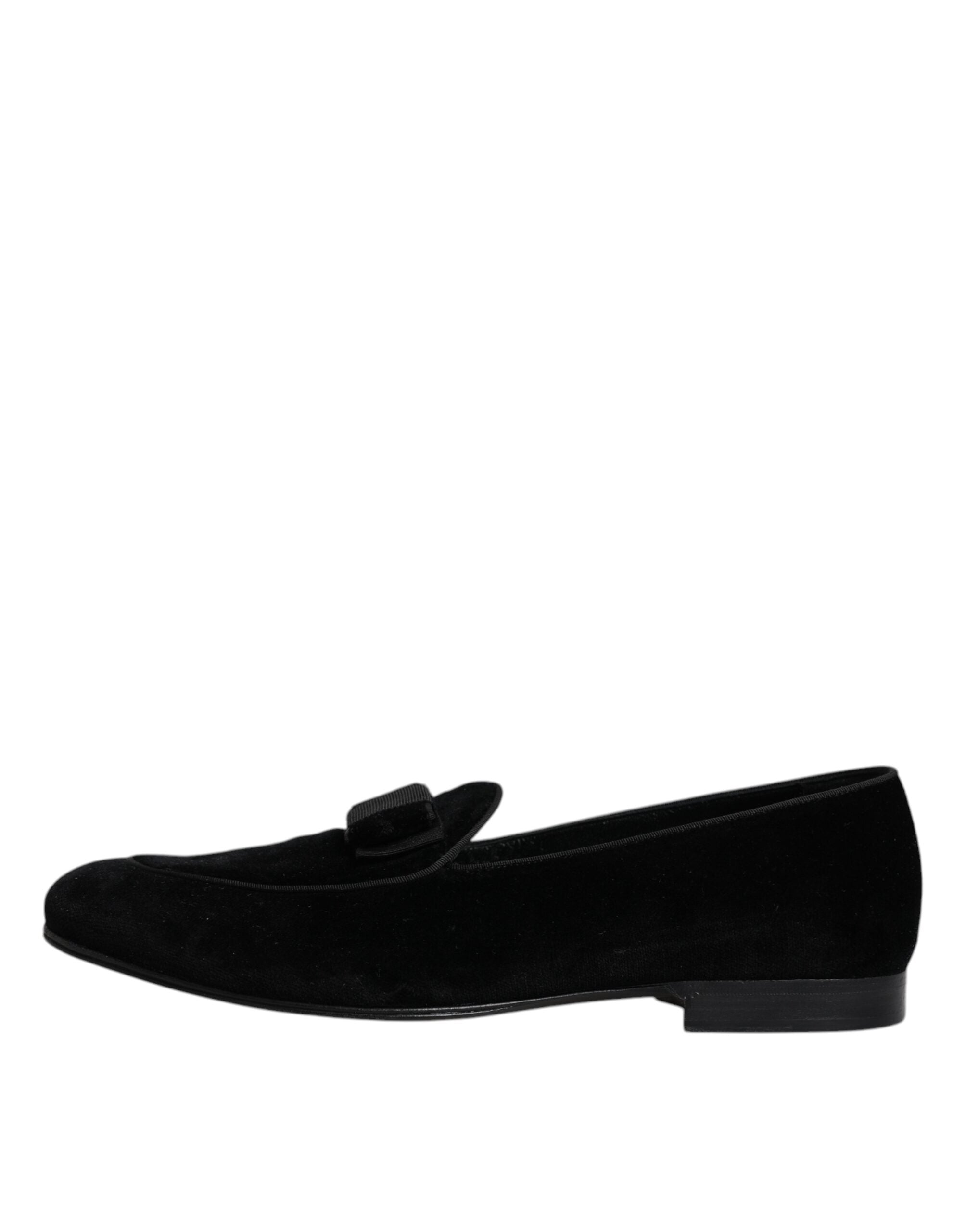 Dolce & Gabbana Μαύρα Βελούδινα Loafers Επίσημα Ανδρικά Παπούτσια