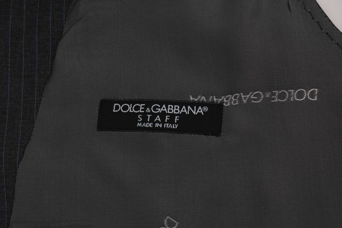 Κομψό γκρι ριγέ γιλέκο Dolce &amp; Gabbana