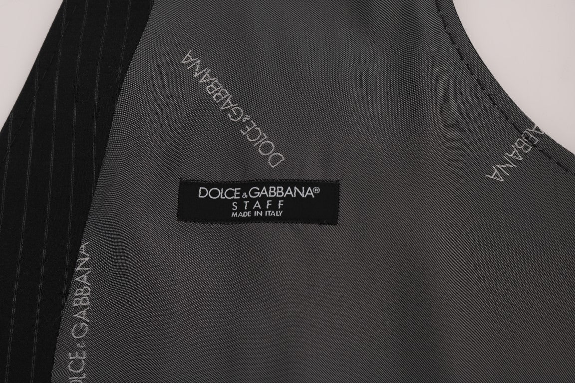 Κομψό ριγέ γκρι γιλέκο Dolce &amp; Gabbana