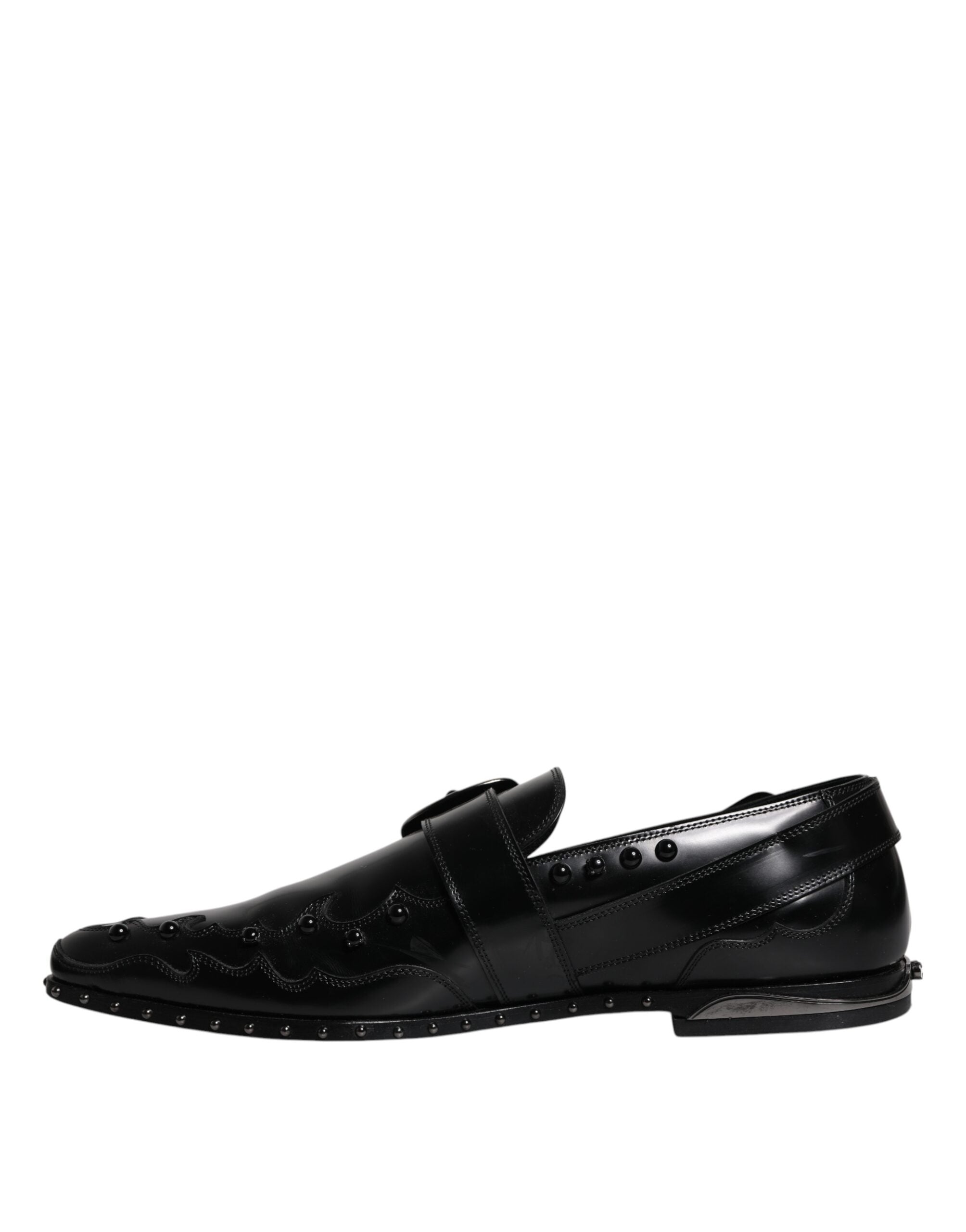 Dolce & Gabbana Μαύρα Διακοσμημένα Παπούτσια Derby Monk Strap