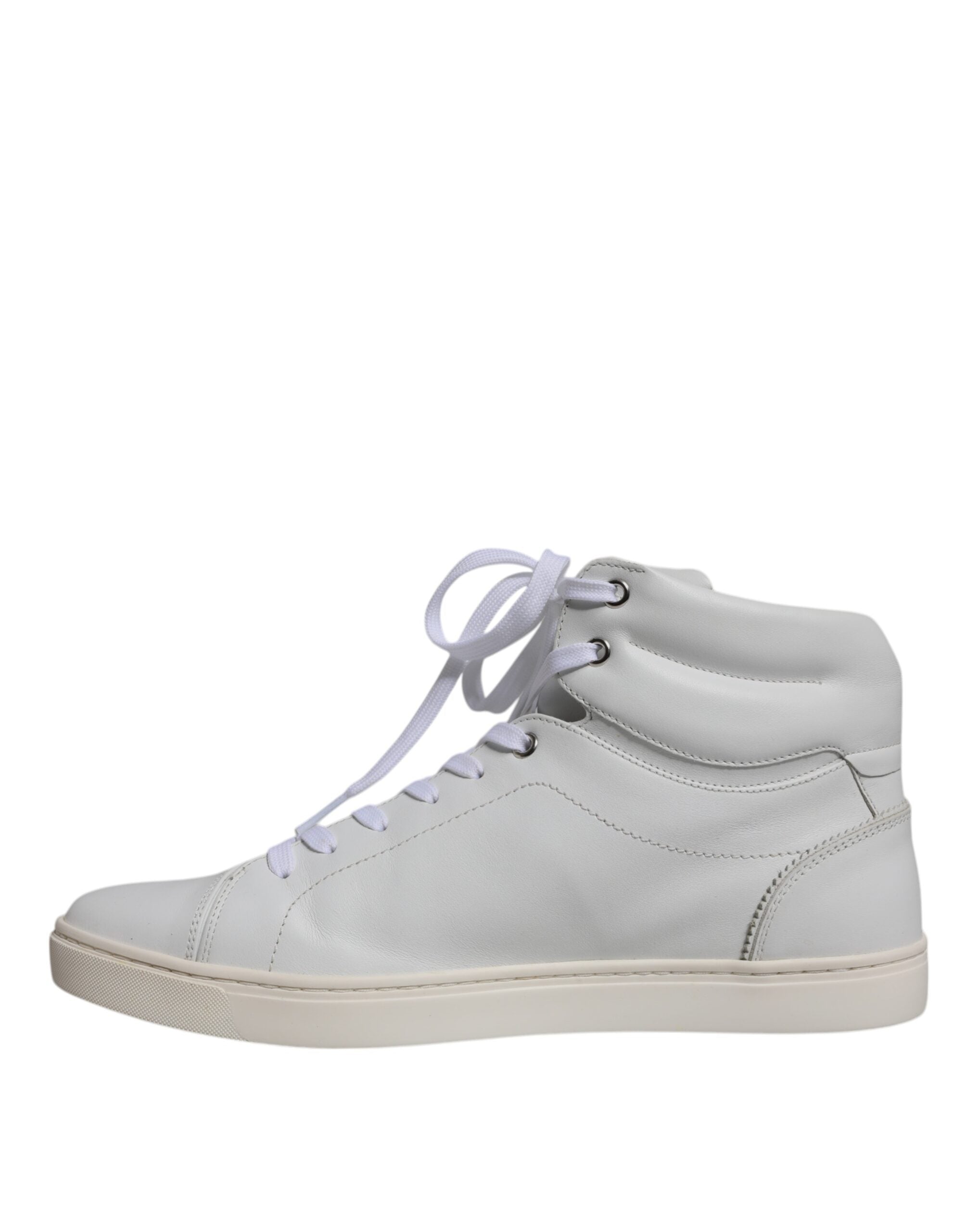 Dolce & Gabbana Λευκά Δερμάτινα Αντρικά Sneakers Mid Top