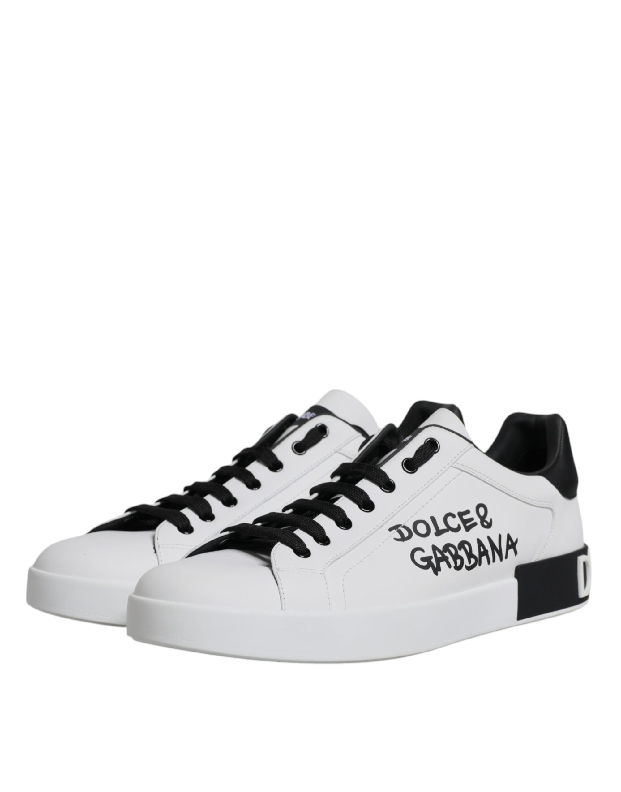 Dolce & Gabbana Άσπρα Δερμάτινα Sneakers Portofino Παπούτσια