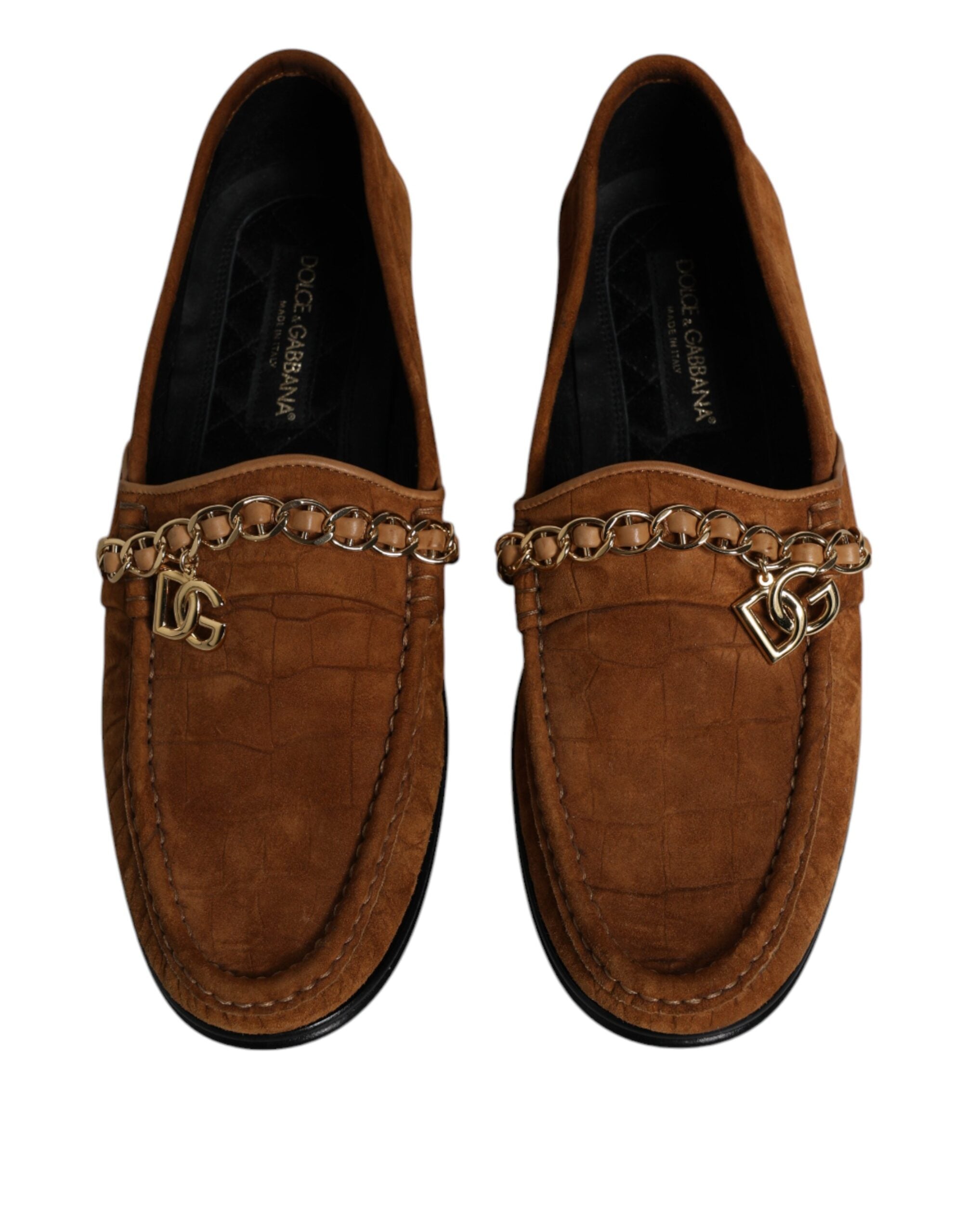 Dolce & Gabbana Καστανά Σουέτ Δερμάτινα Loafers Υπόδημα