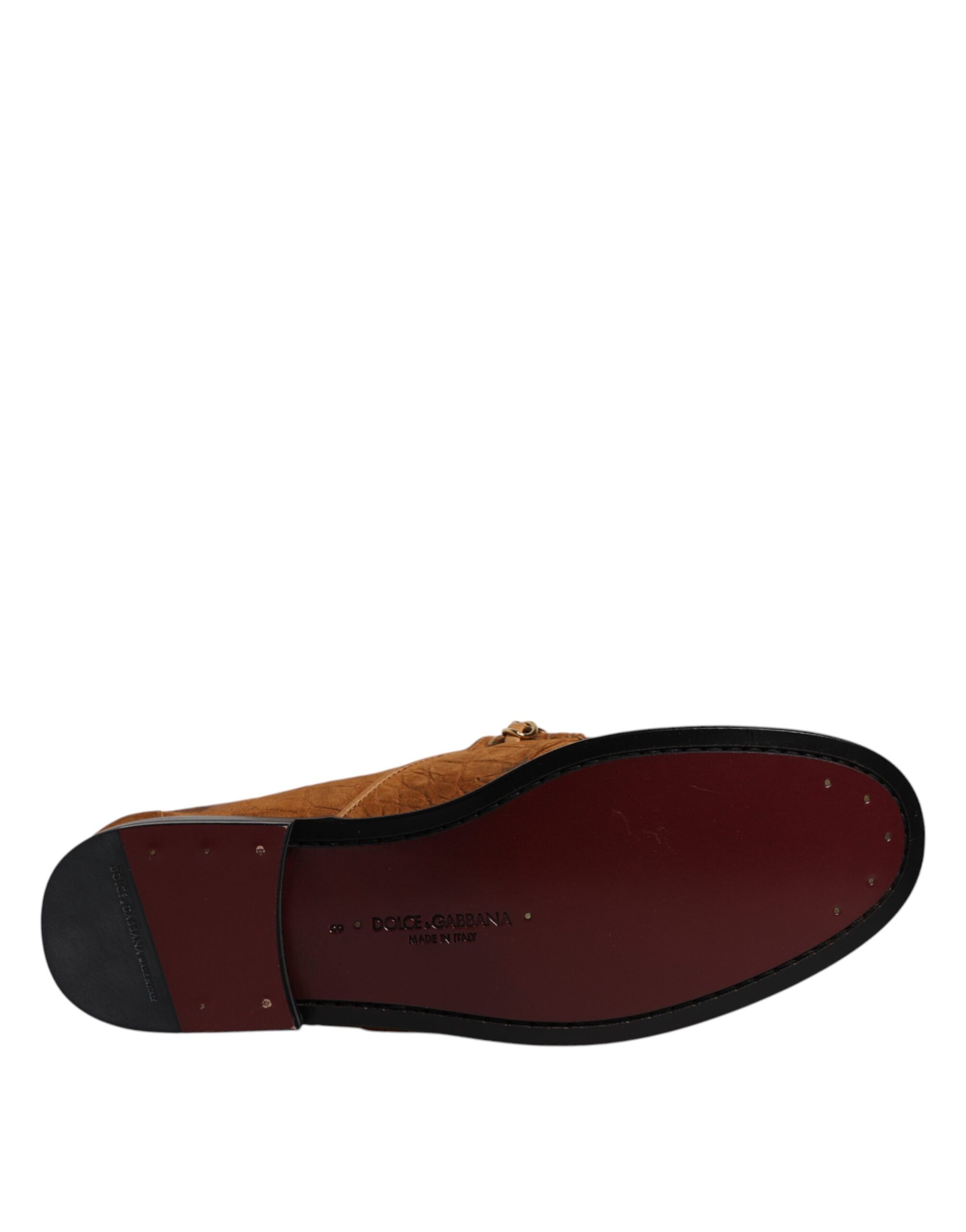 Dolce & Gabbana Καστανά Σουέτ Δερμάτινα Loafers Υπόδημα