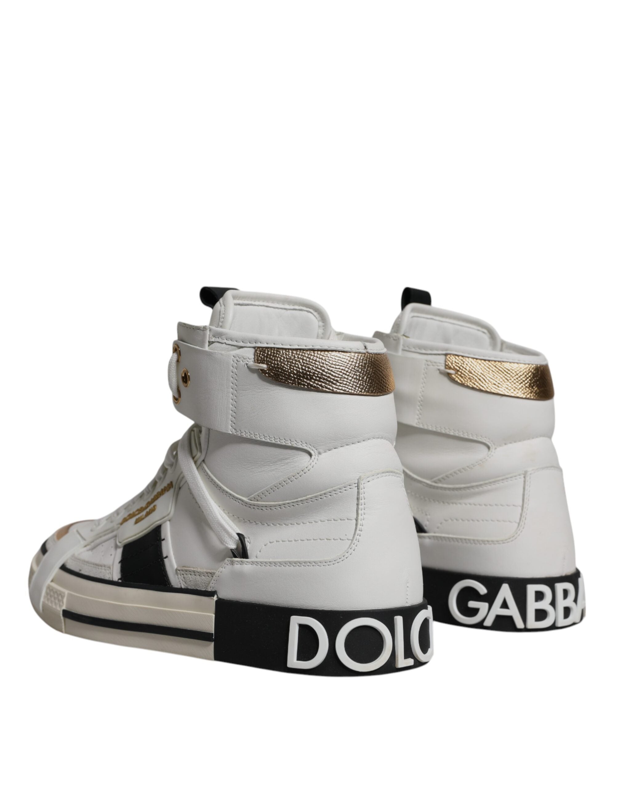 Dolce & Gabbana Ανδρικά Λευκά Sneakers Υψηλής Κατασκευής από Δέρμα