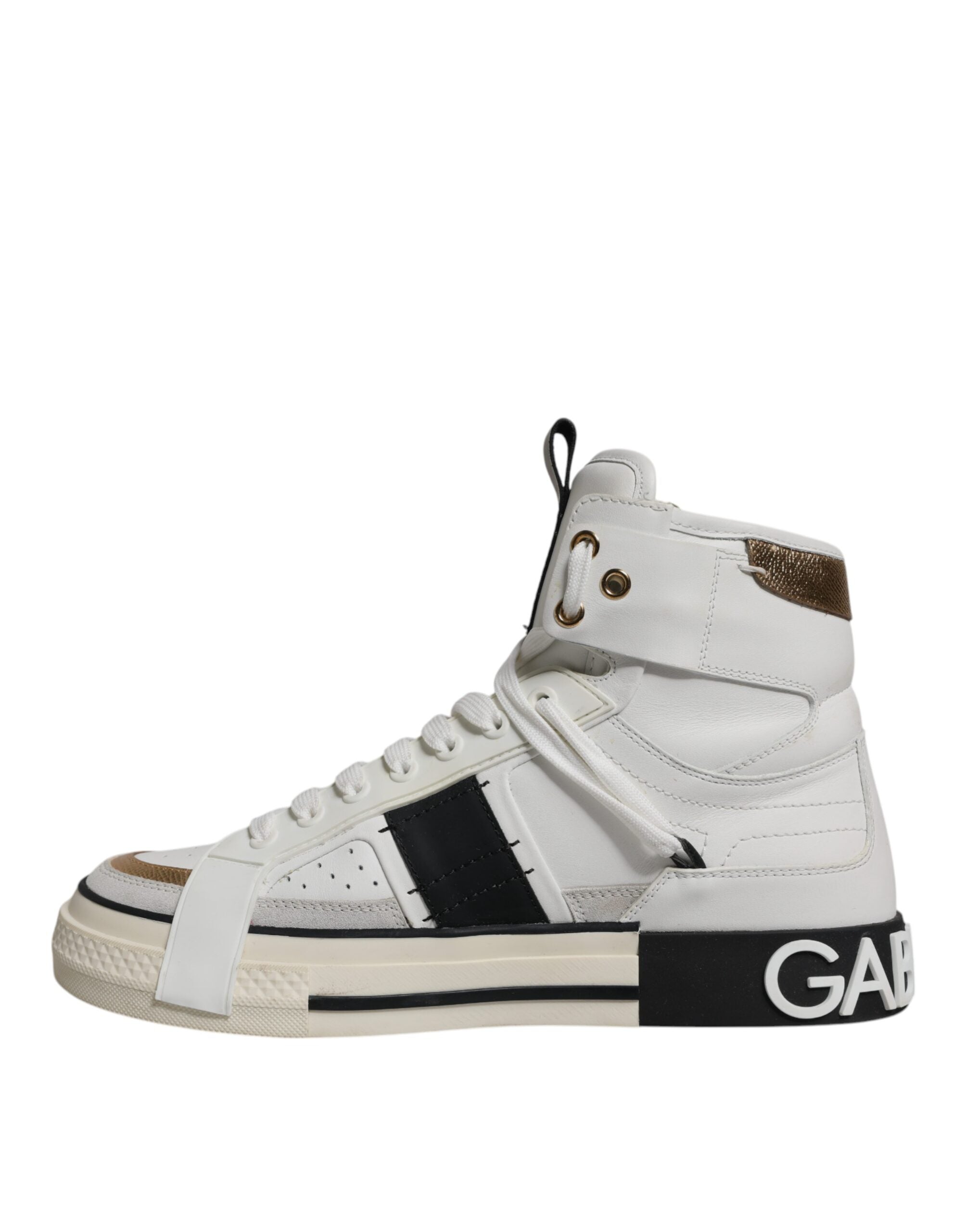 Dolce & Gabbana Ανδρικά Λευκά Sneakers Υψηλής Κατασκευής από Δέρμα