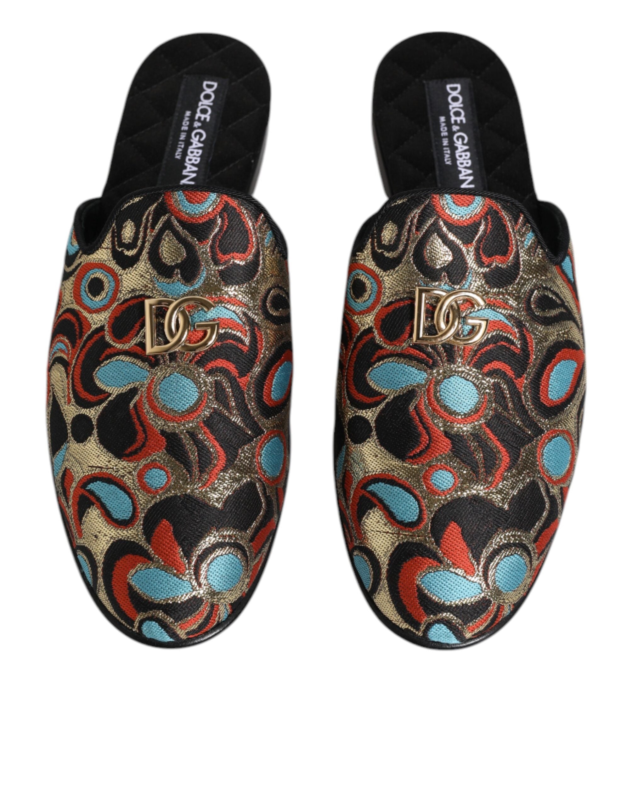 Dolce & Gabbana Πολύχρωμα Jacquard Λογότυπα Σανδάλια Flat Παπούτσια