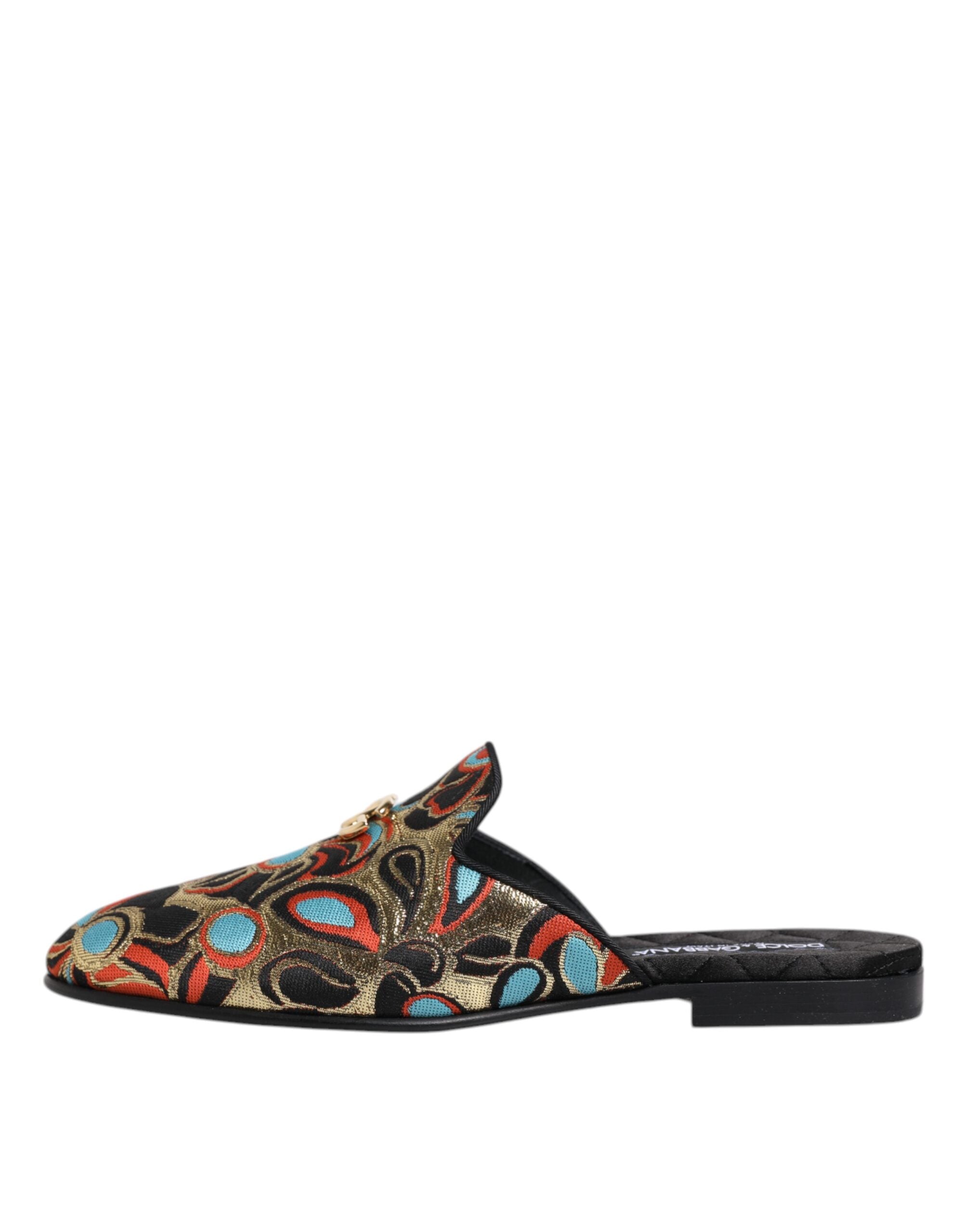 Dolce & Gabbana Πολύχρωμα Jacquard Λογότυπα Σανδάλια Flat Παπούτσια