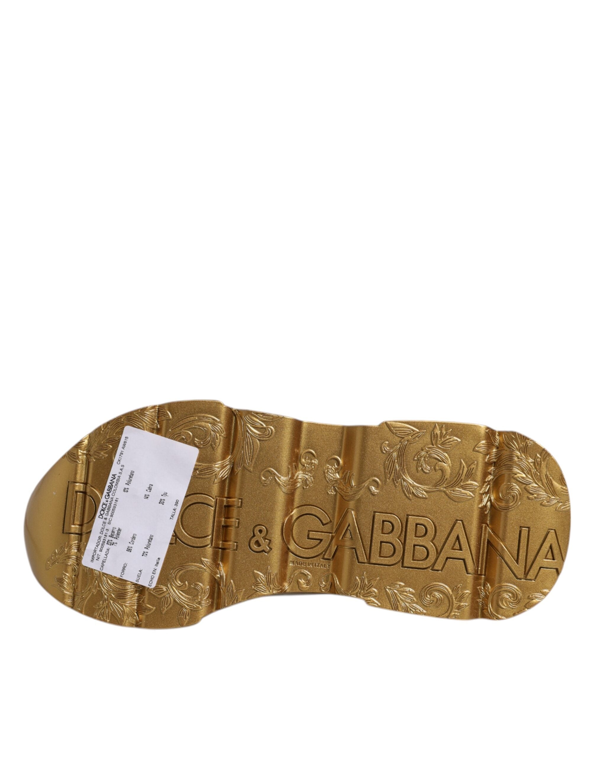 Dolce & Gabbana Λευκά Χρυσά Daymaster Sneakers Χαμηλά Παπούτσια