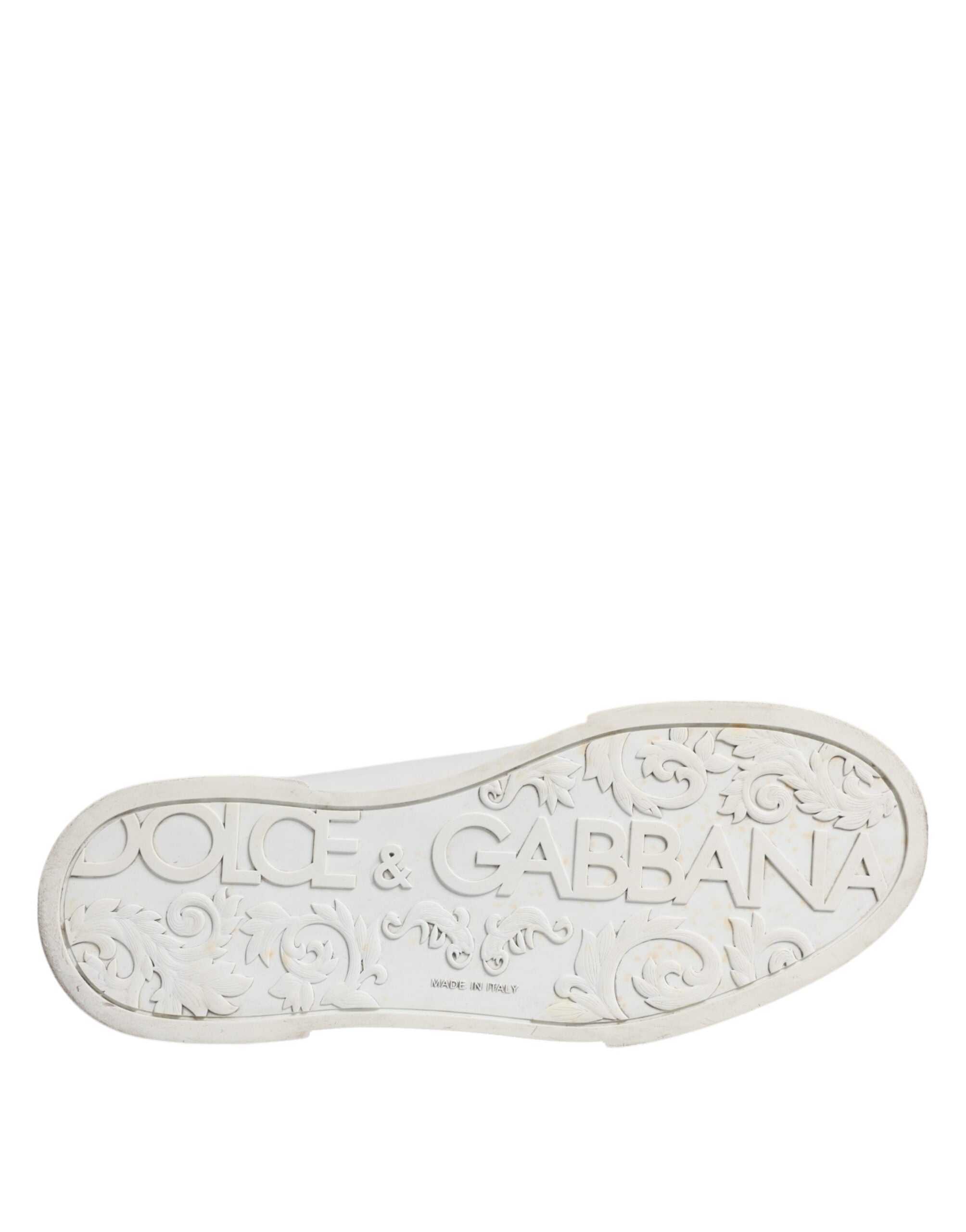 Dolce & Gabbana Λευκά Δερμάτινα Κλασικά Χαμηλά Παπούτσια Sneakers