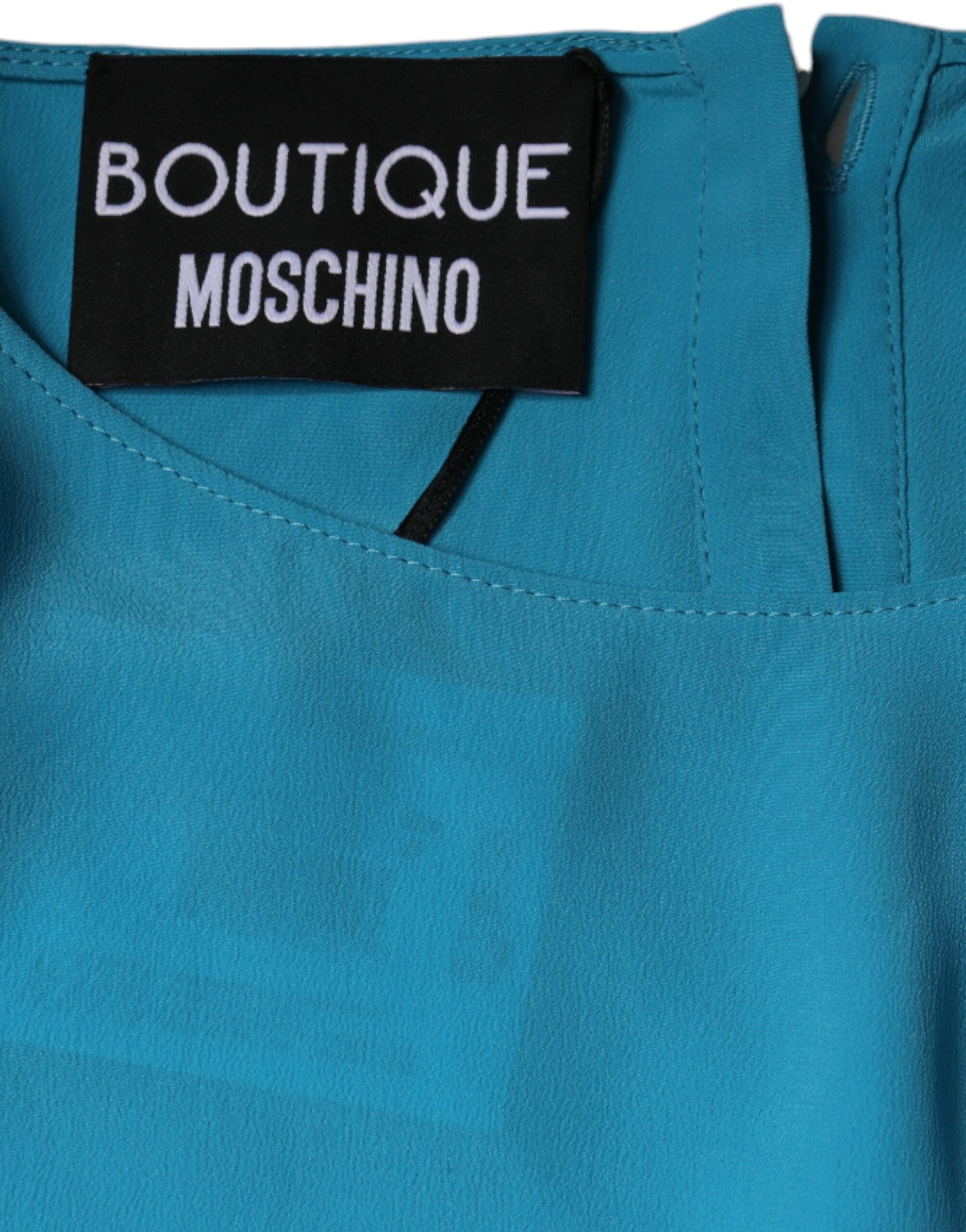 Boutique Moschino Μπλε Μπλούζα με Στρογγυλή Λαιμόκοψη και Μακριά Μανίκια