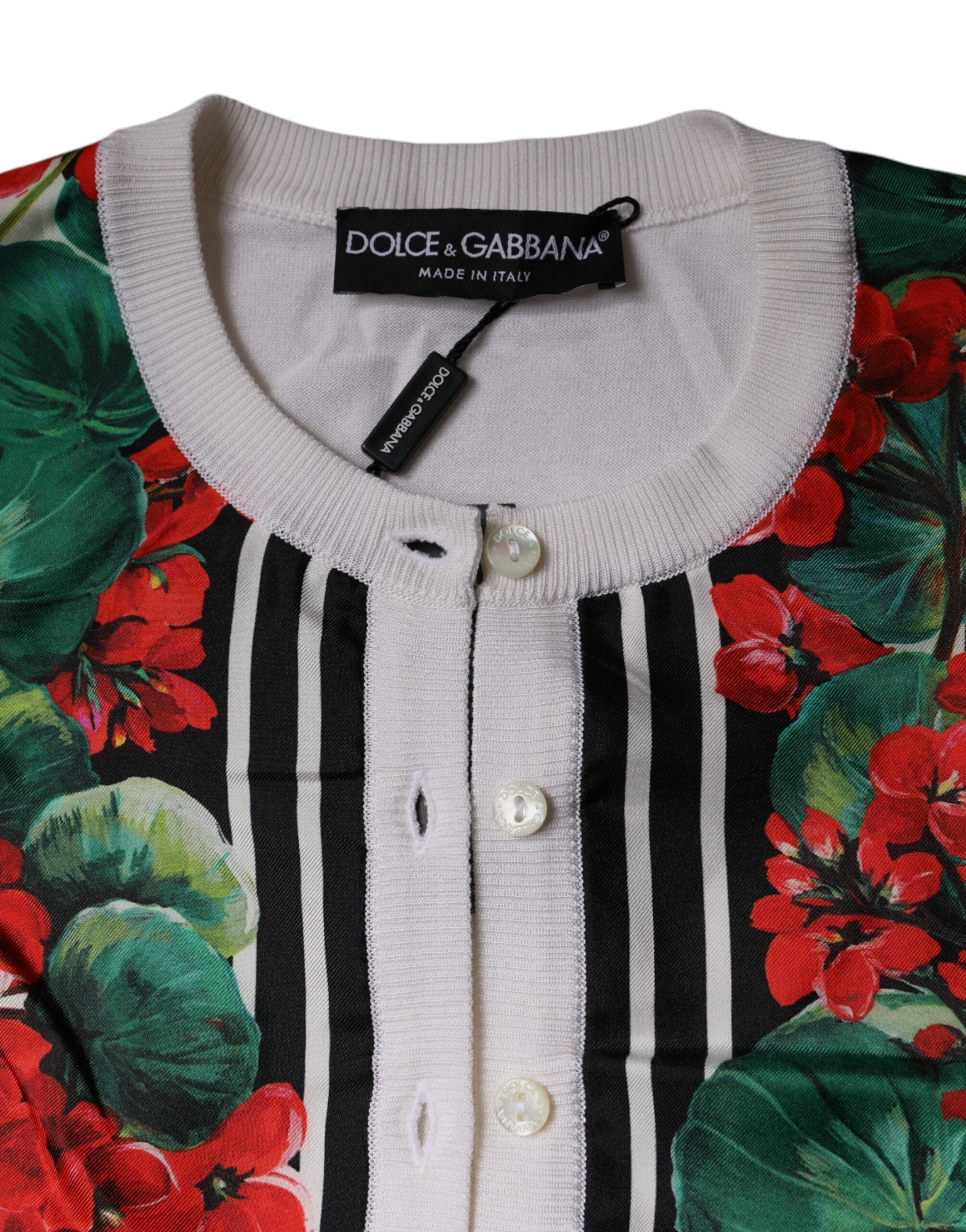 Dolce & Gabbana Λευκό Ζακάρ Μακριά Μανίκια Ζακέτα