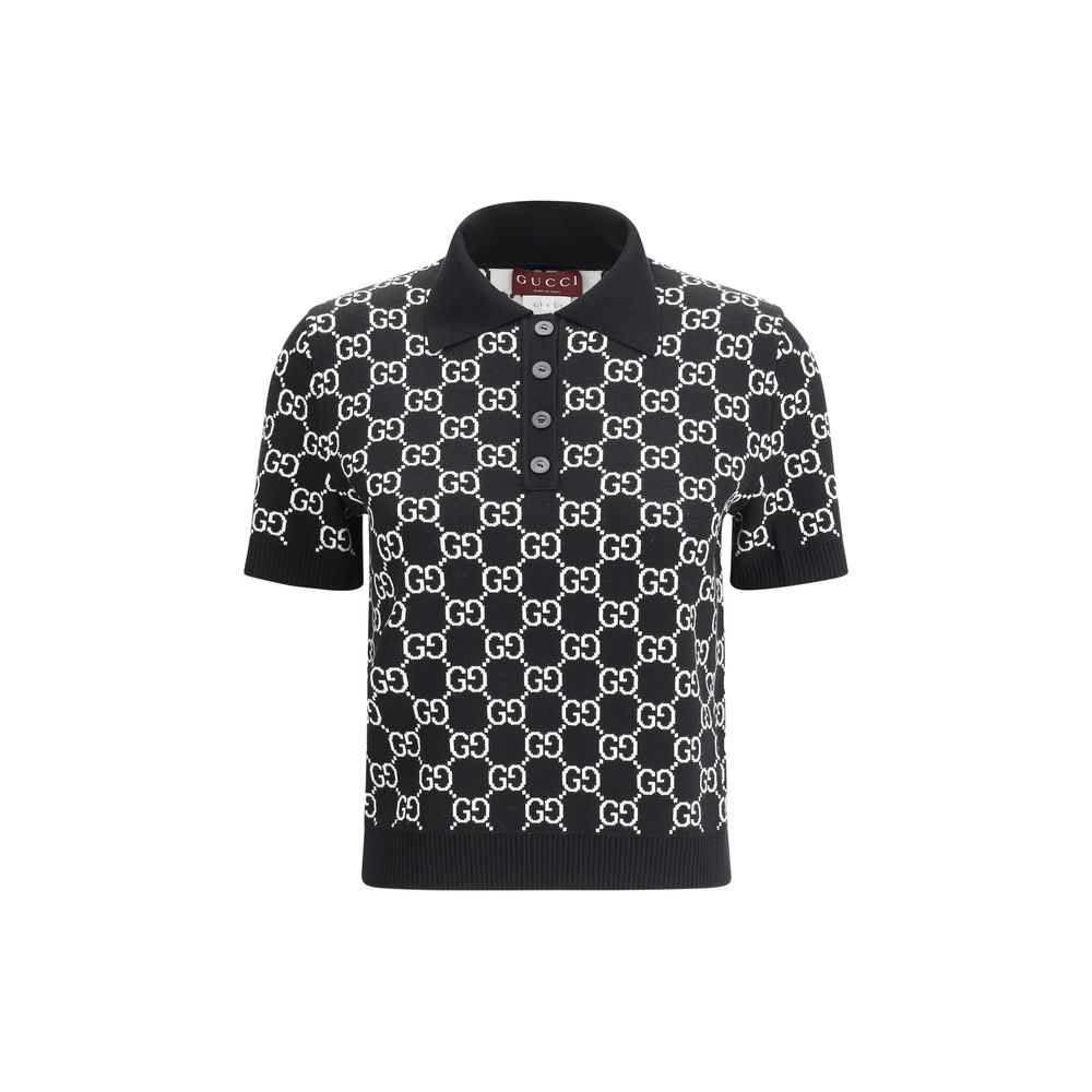 Gucci GG Polo Top από μαλλί Jacquard