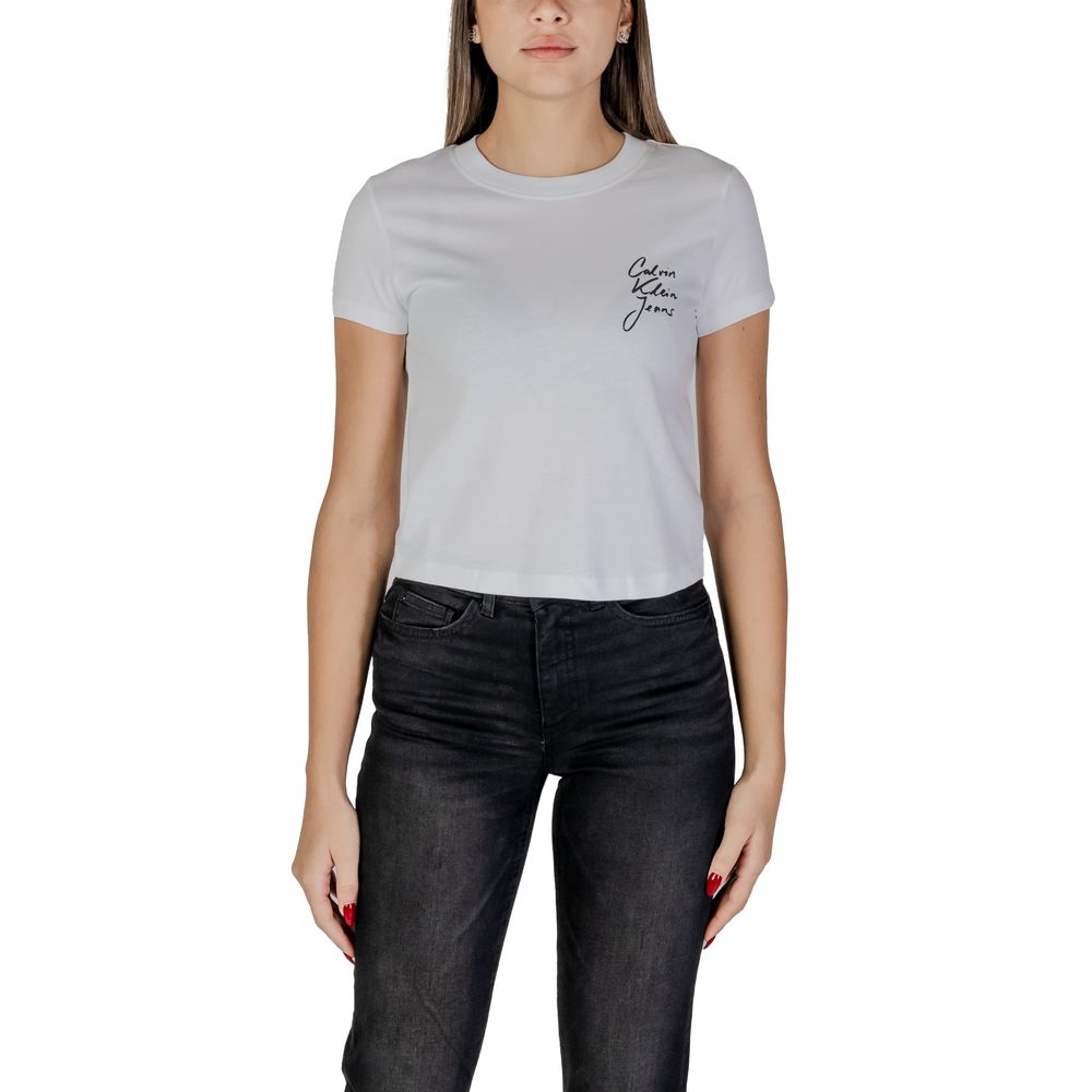 Calvin Klein Jeans Λευκά Βαμβακερά Μπλουζάκια & T-Shirt