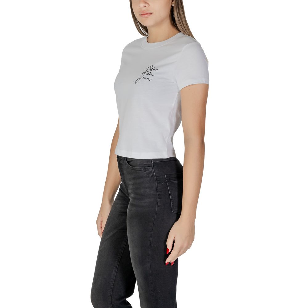 Calvin Klein Jeans Λευκά Βαμβακερά Μπλουζάκια & T-Shirt