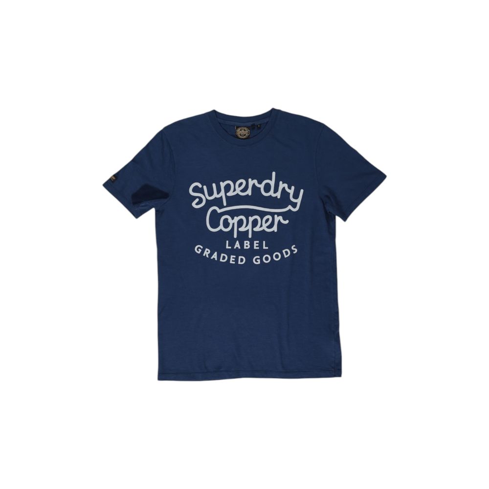 Superdry Μπλε Βαμβακερό Μπλουζάκι