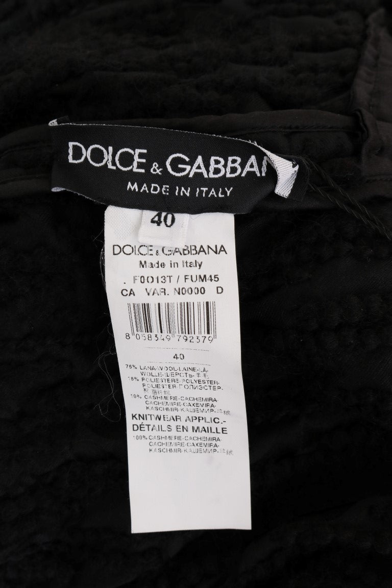 Κομψό πουλόβερ Dolce &amp; Gabbana με μαύρο κρόσι από μαλλί-κασμίρ