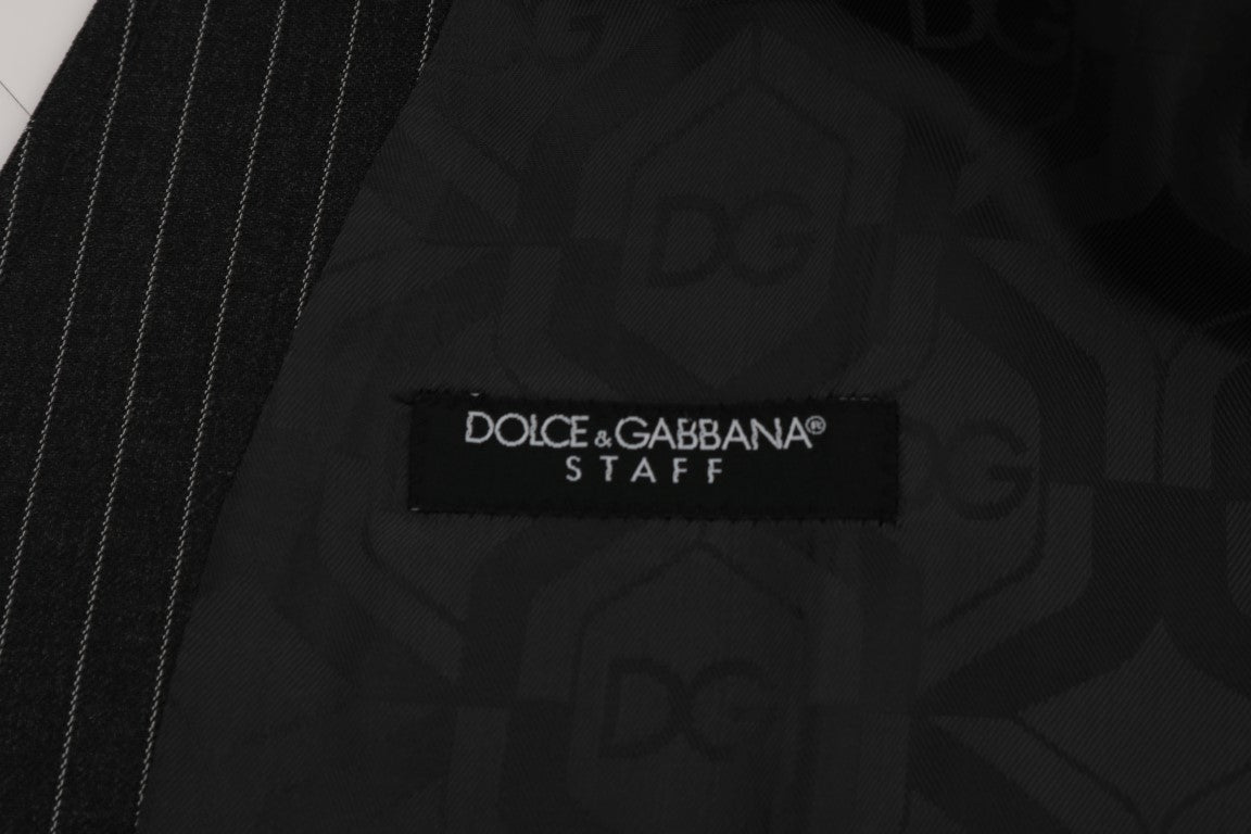 Κομψό γκρι ριγέ γιλέκο Dolce &amp; Gabbana