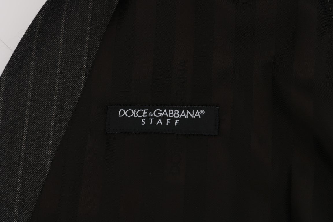 Κομψό γιλέκο με ριγέ γκρι μαλλί Dolce &amp; Gabbana