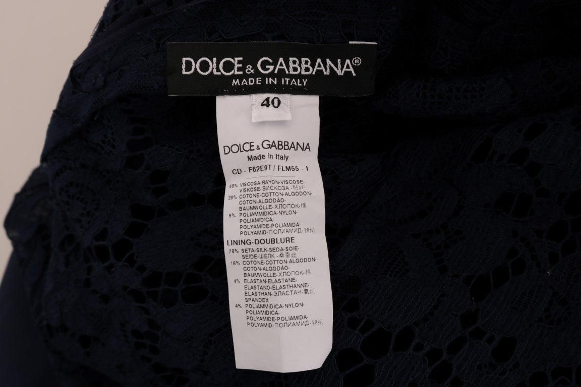 Dolce &amp; Gabbana Κομψό φλοράλ φόρεμα με δαντέλα σε γραμμή Α